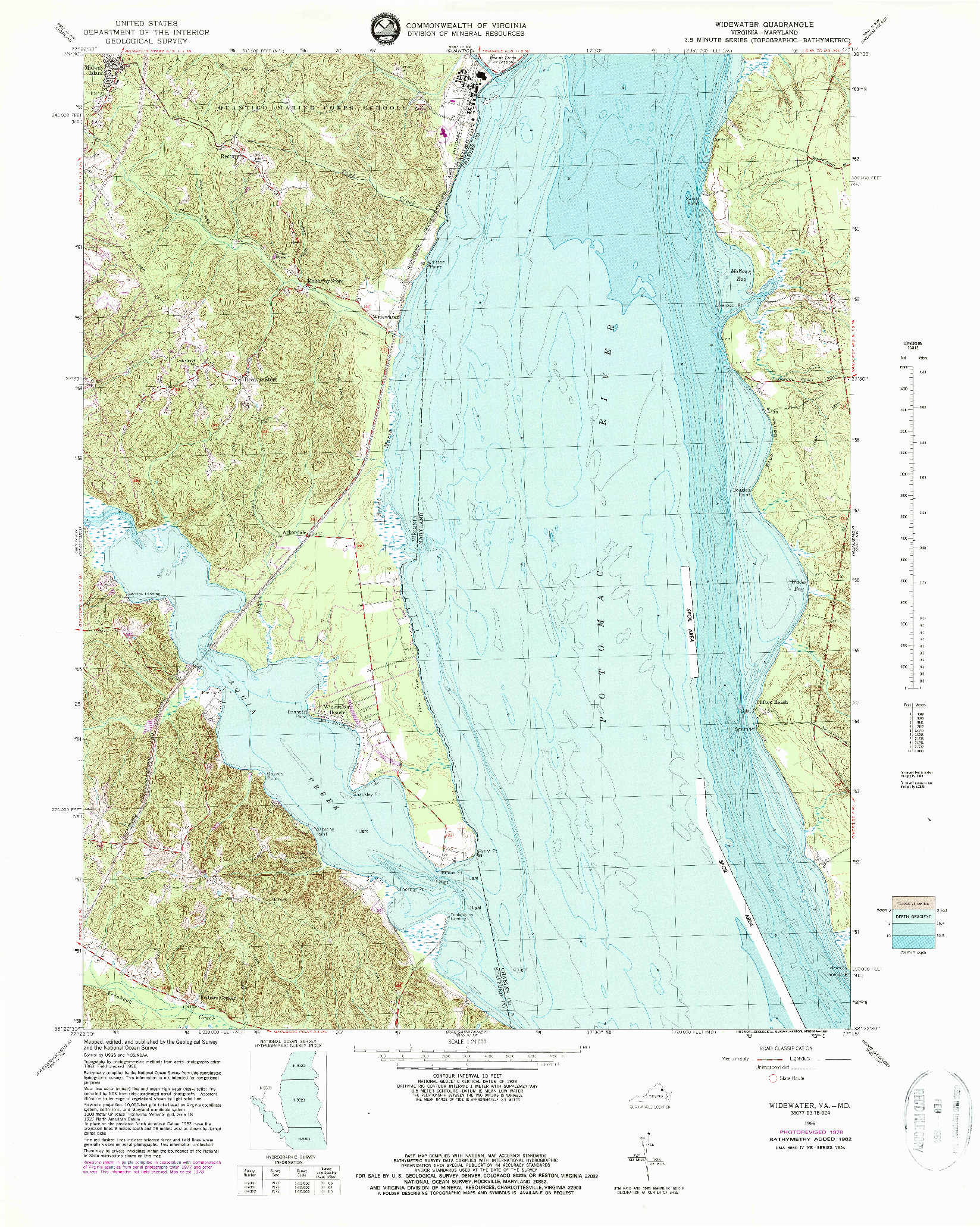 USGS 1:24000-SCALE QUADRANGLE FOR WIDEWATER, VA 1966