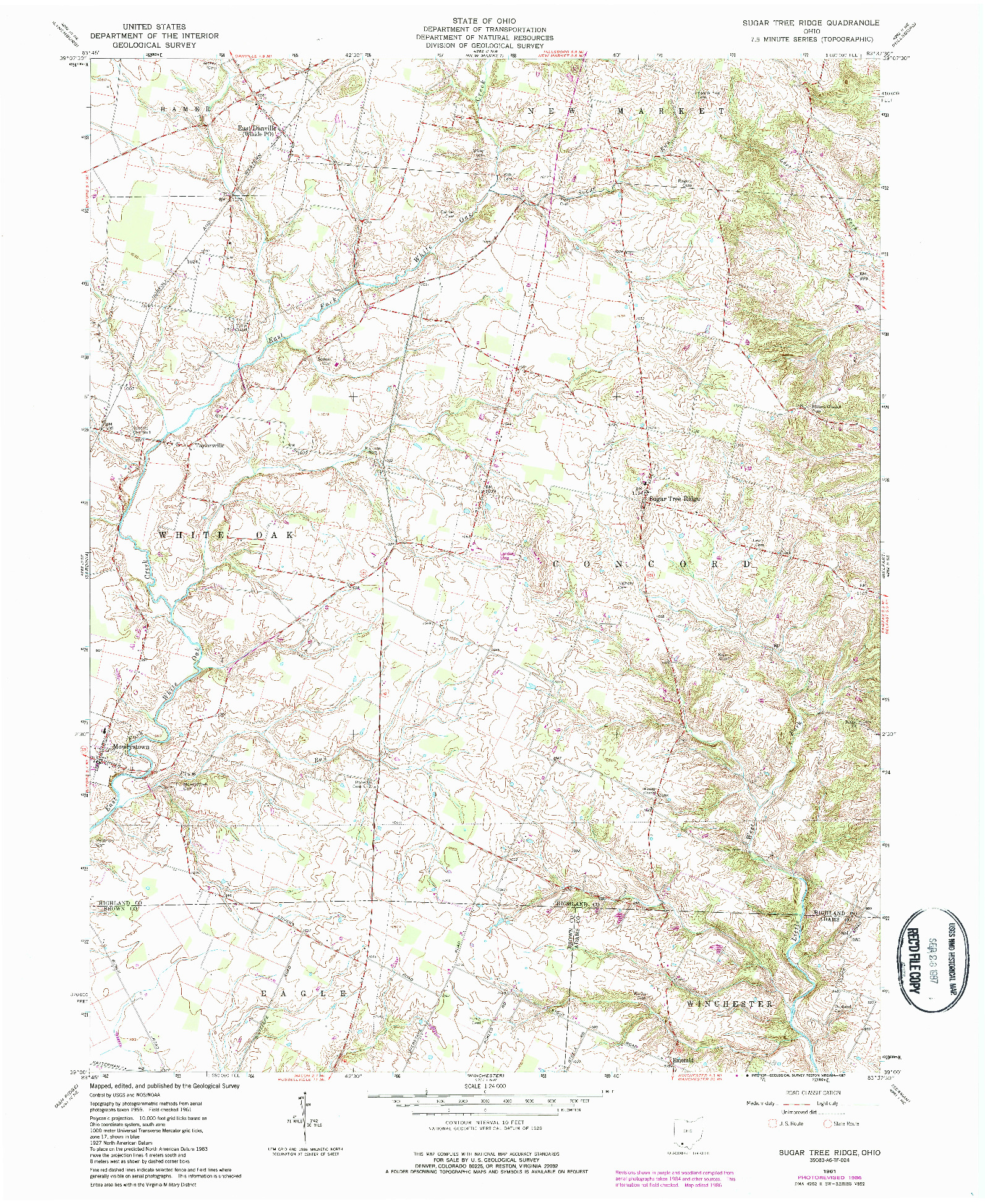 USGS 1:24000-SCALE QUADRANGLE FOR SUGAR TREE RIDGE, OH 1961