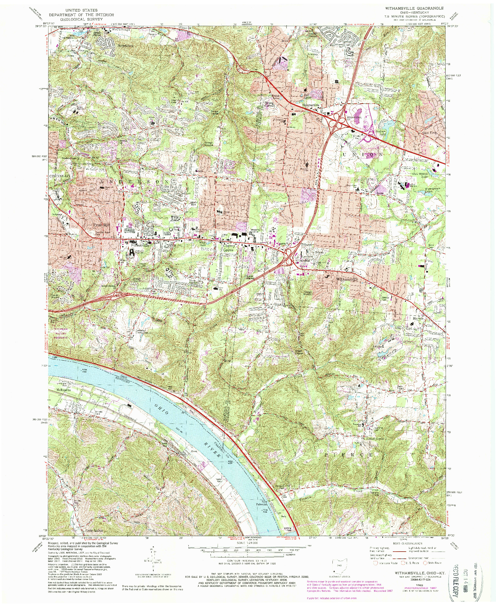 USGS 1:24000-SCALE QUADRANGLE FOR WITHAMSVILLE, OH 1983