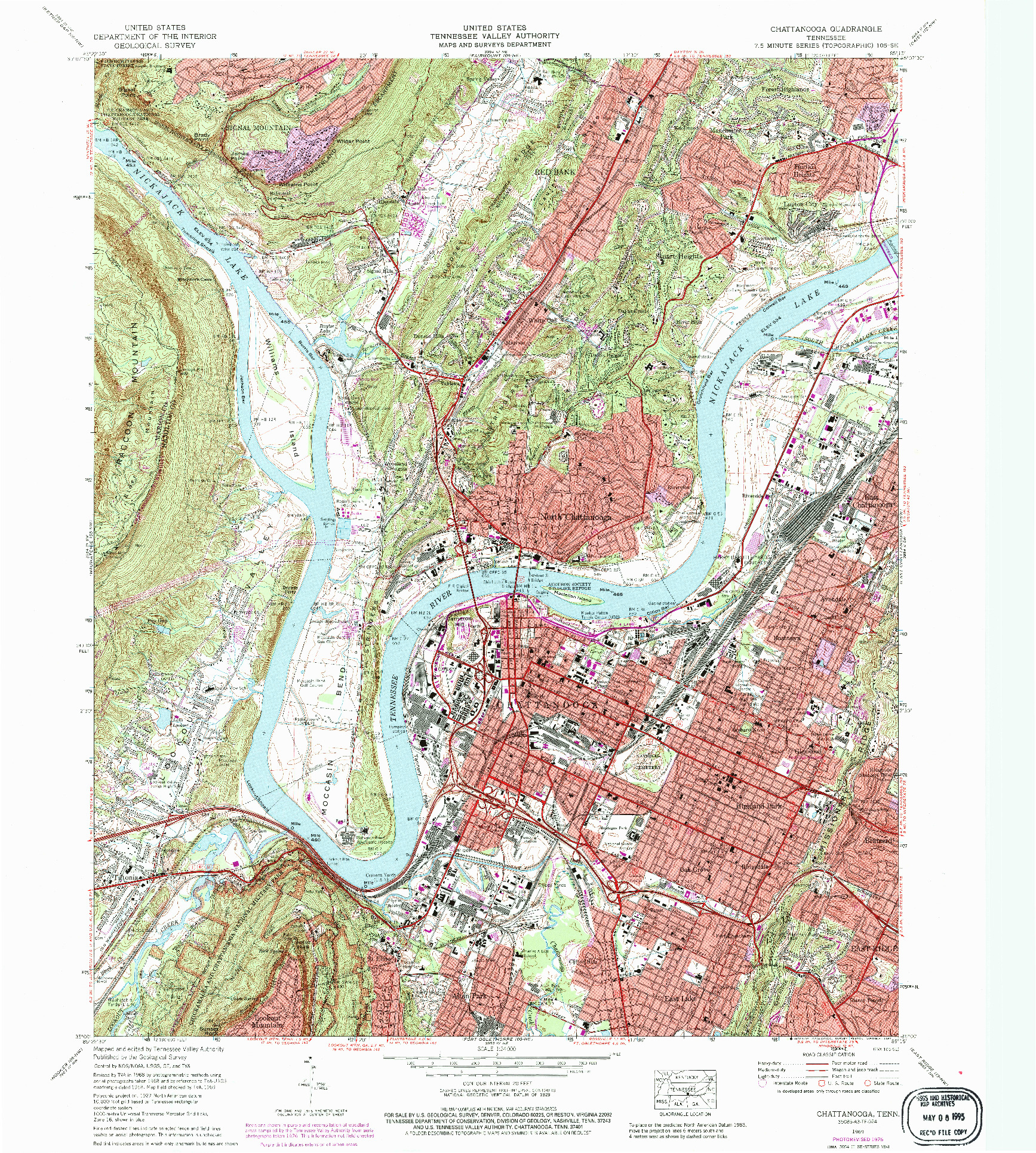 USGS 1:24000-SCALE QUADRANGLE FOR CHATTANOOGA, TN 1969