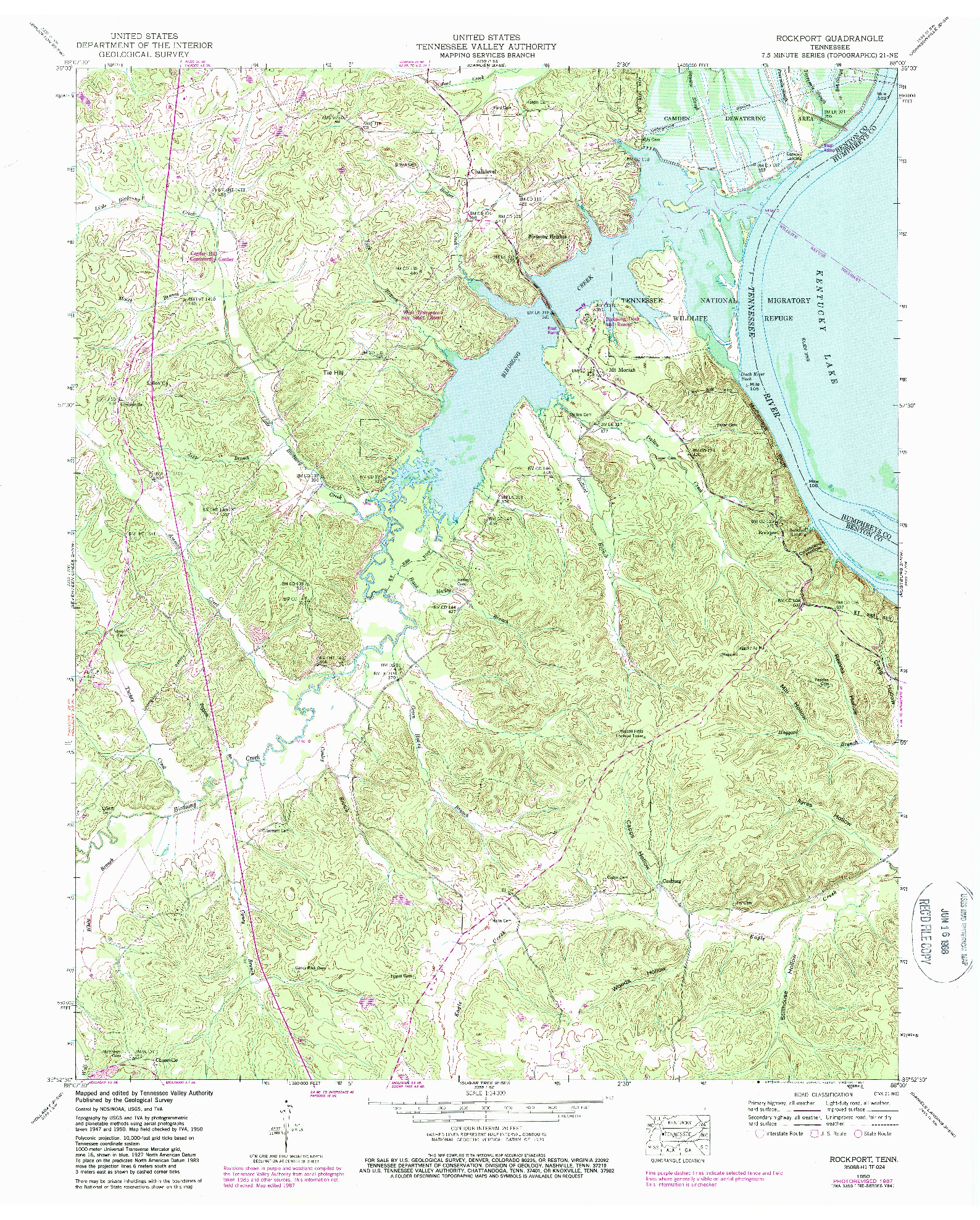 USGS 1:24000-SCALE QUADRANGLE FOR ROCKPORT, TN 1950