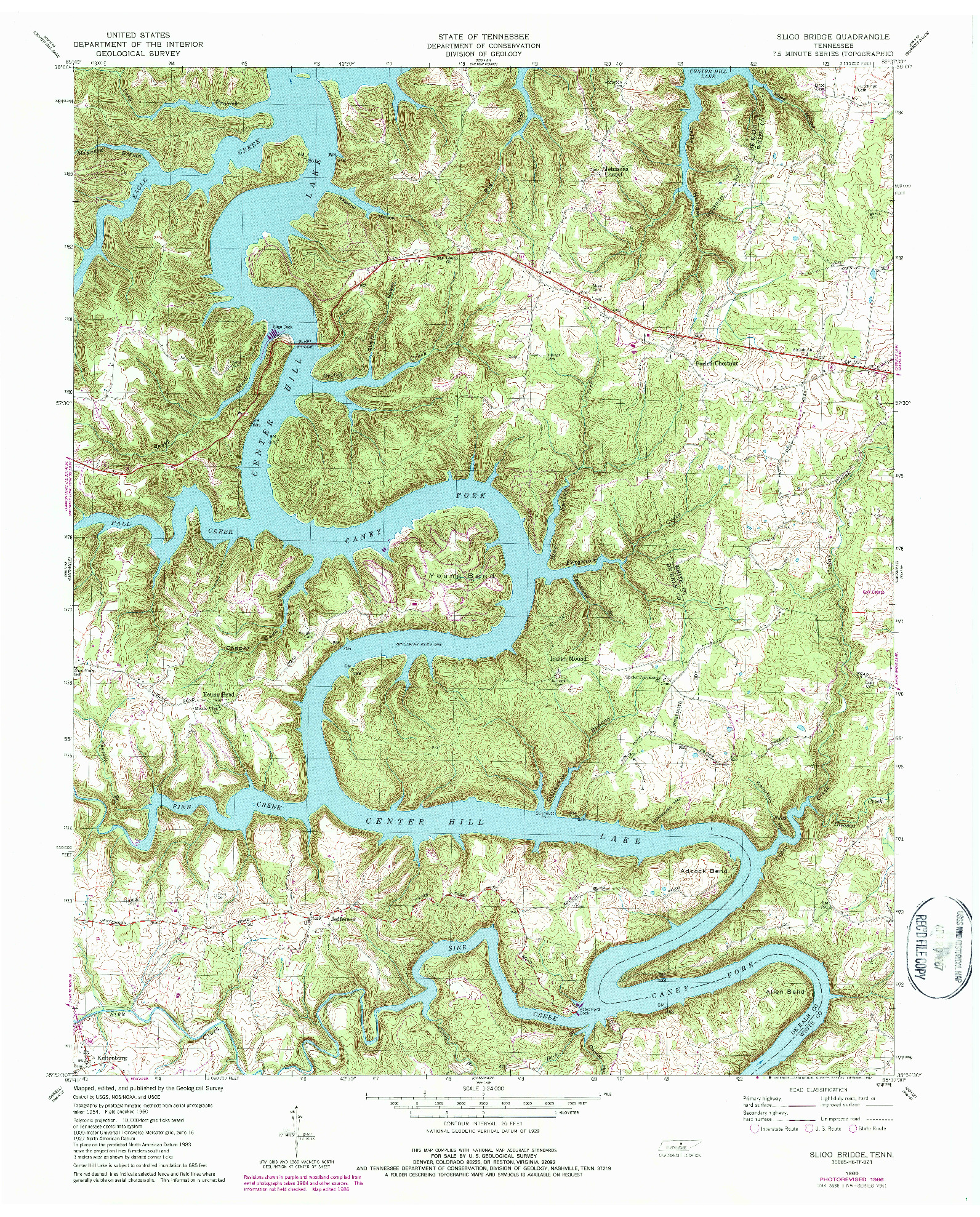 USGS 1:24000-SCALE QUADRANGLE FOR SLIGO BRIDGE, TN 1960