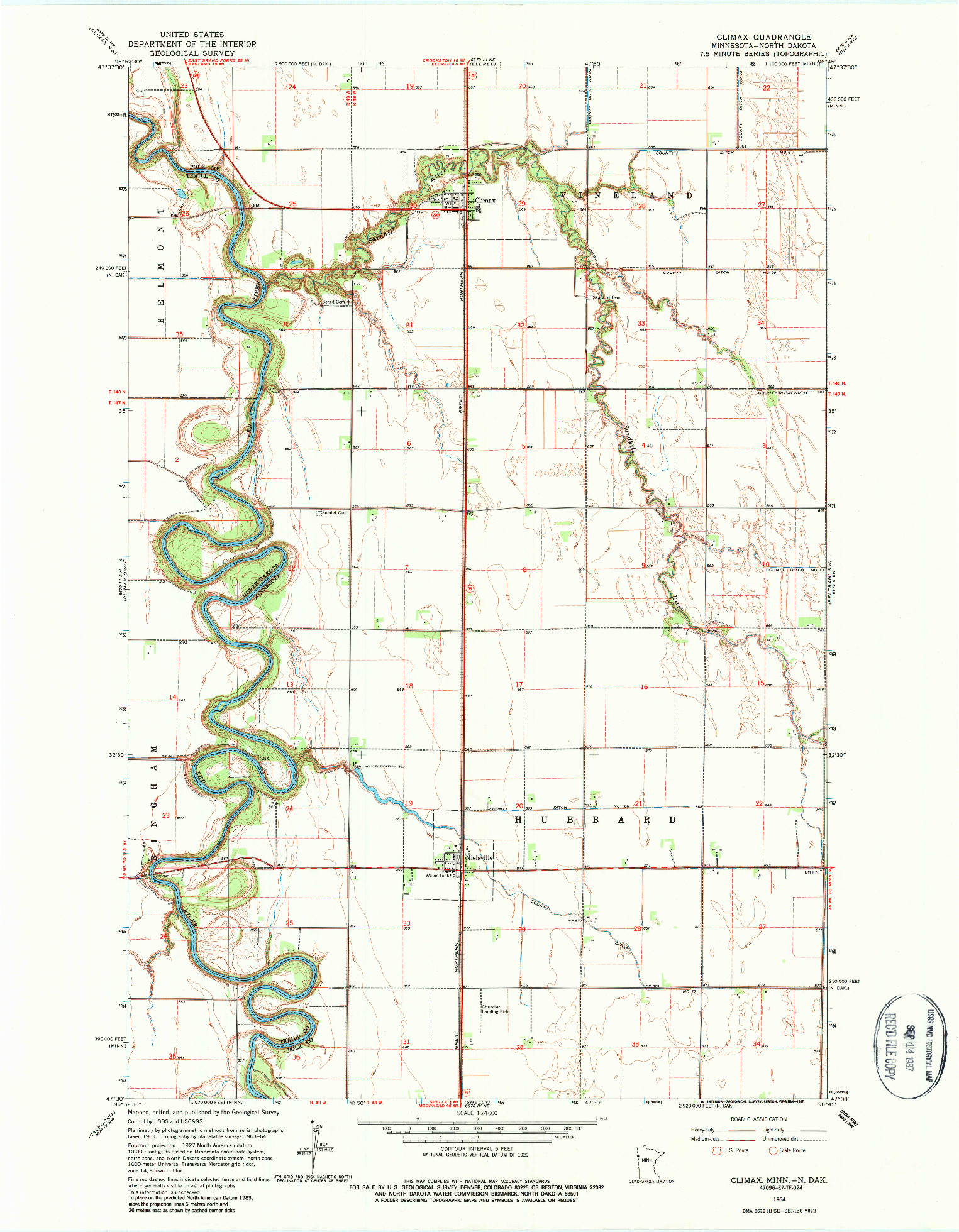 USGS 1:24000-SCALE QUADRANGLE FOR CLIMAX, MN 1964