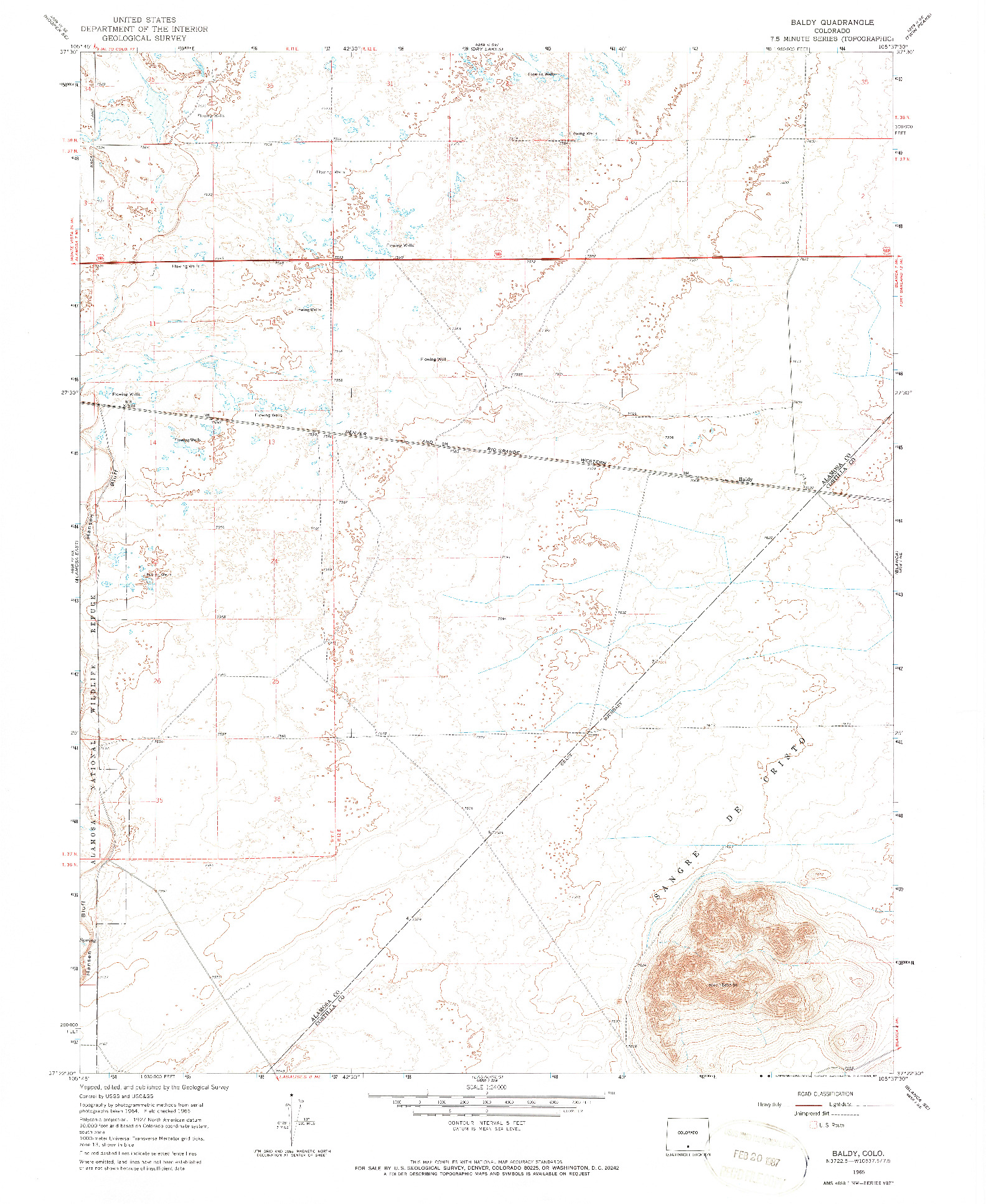 USGS 1:24000-SCALE QUADRANGLE FOR BALDY, CO 1965