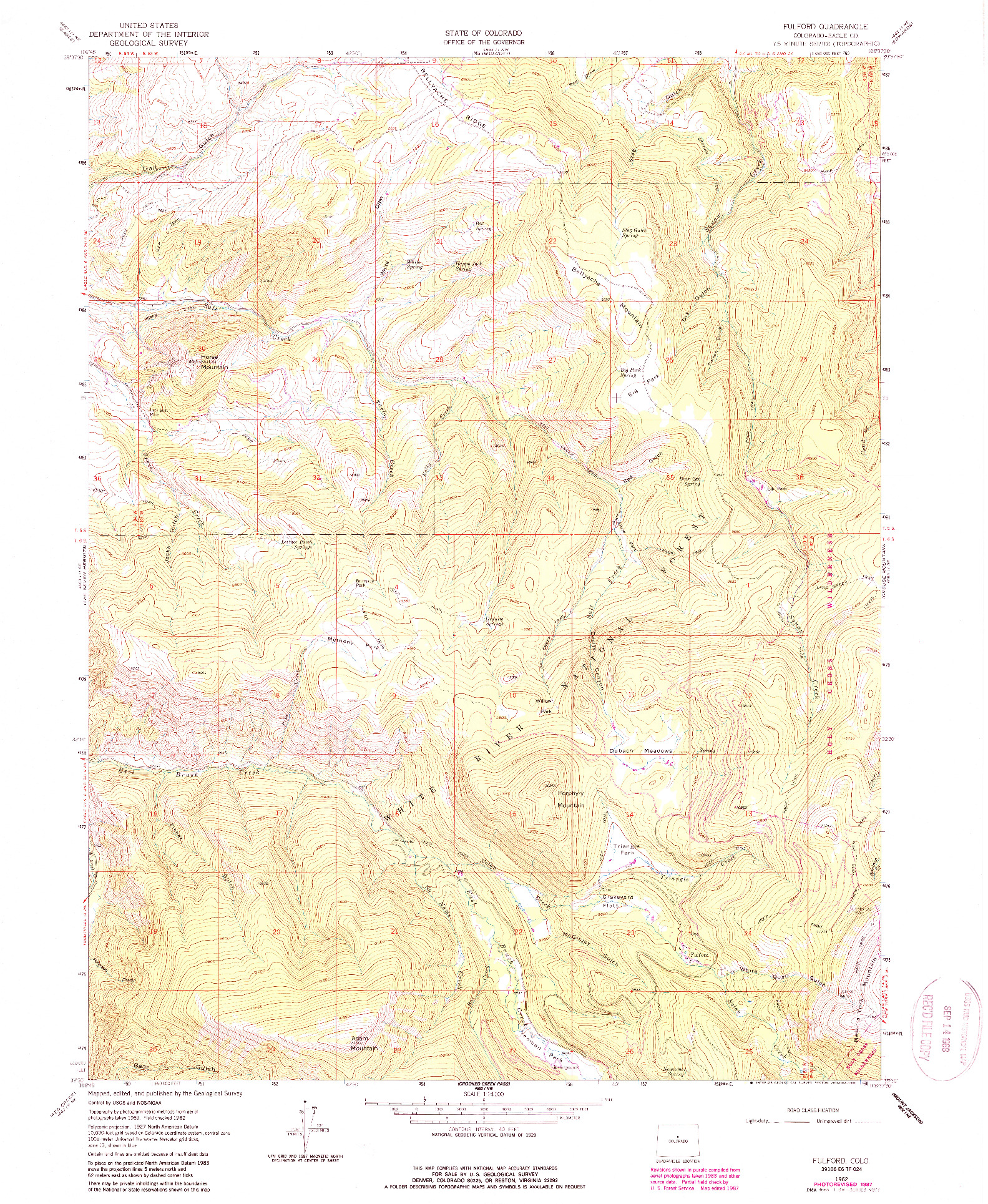 USGS 1:24000-SCALE QUADRANGLE FOR FULFORD, CO 1962