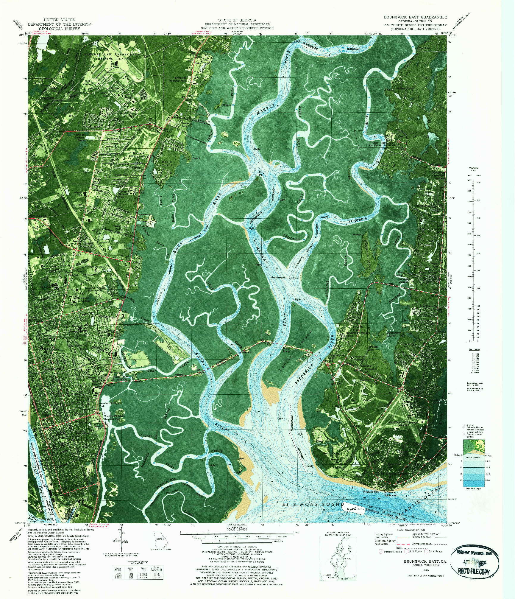 USGS 1:24000-SCALE QUADRANGLE FOR BRUNSWICK EAST, GA 1979