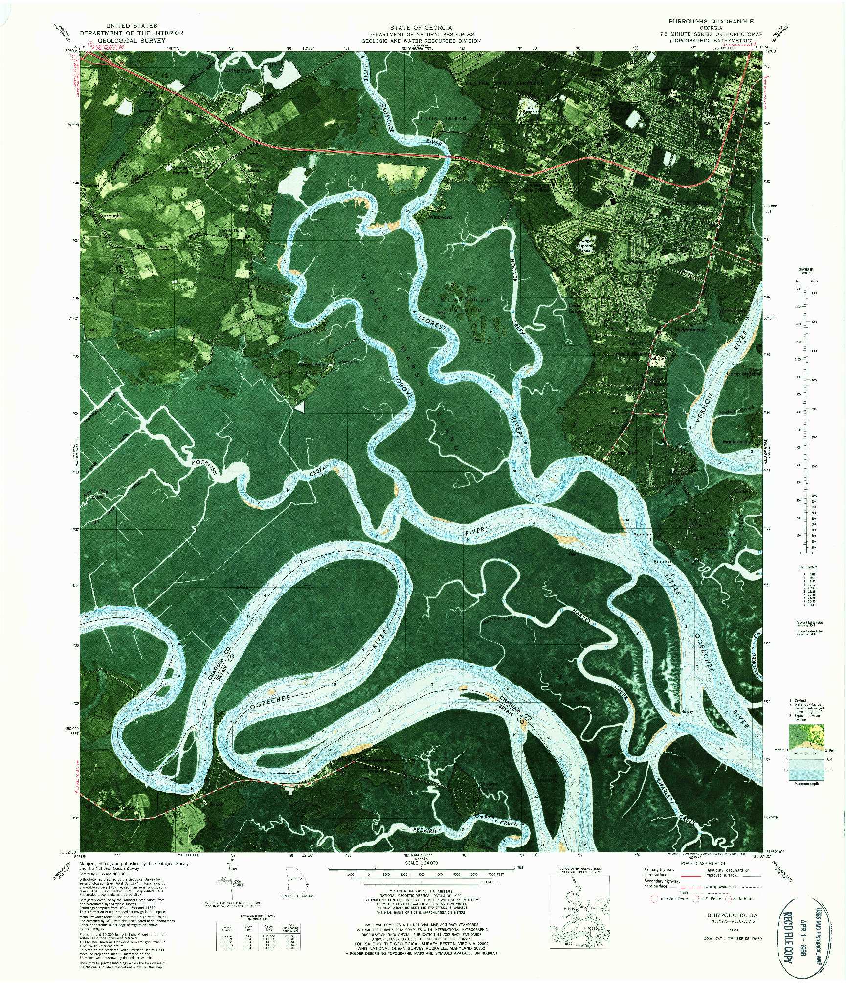 USGS 1:24000-SCALE QUADRANGLE FOR BURROUGHS, GA 1979