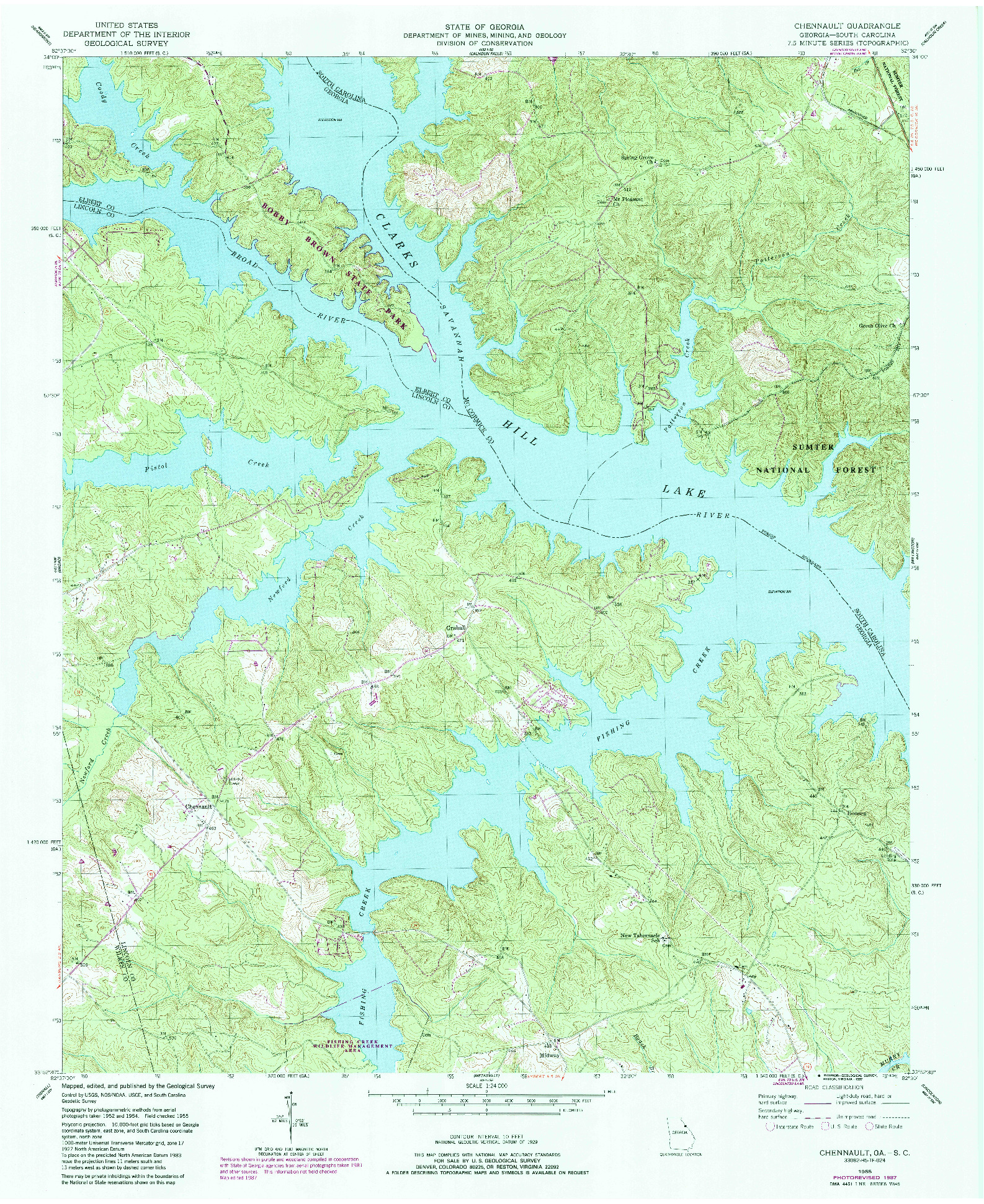 USGS 1:24000-SCALE QUADRANGLE FOR CHENNAULT, GA 1955