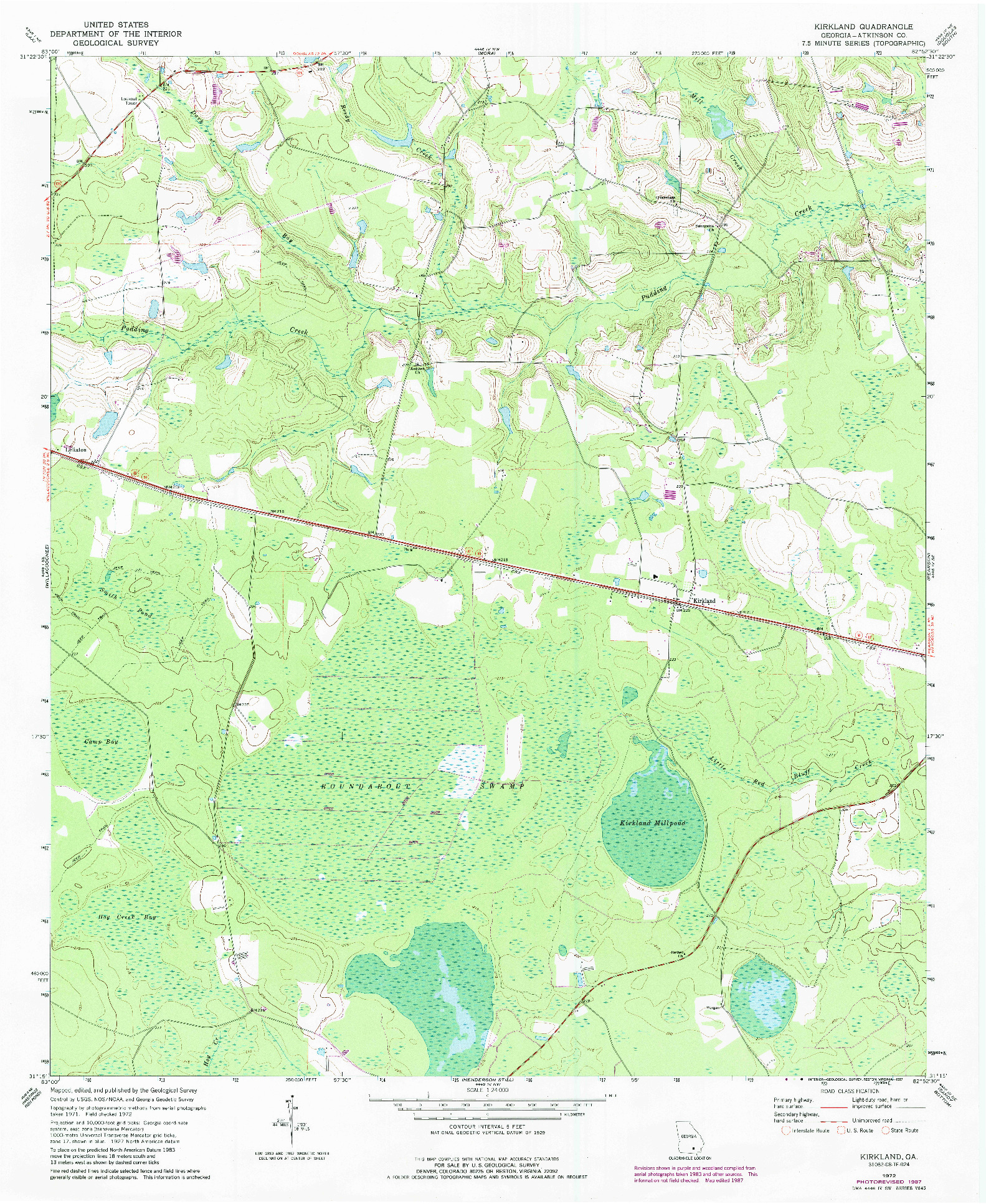 USGS 1:24000-SCALE QUADRANGLE FOR KIRKLAND, GA 1972