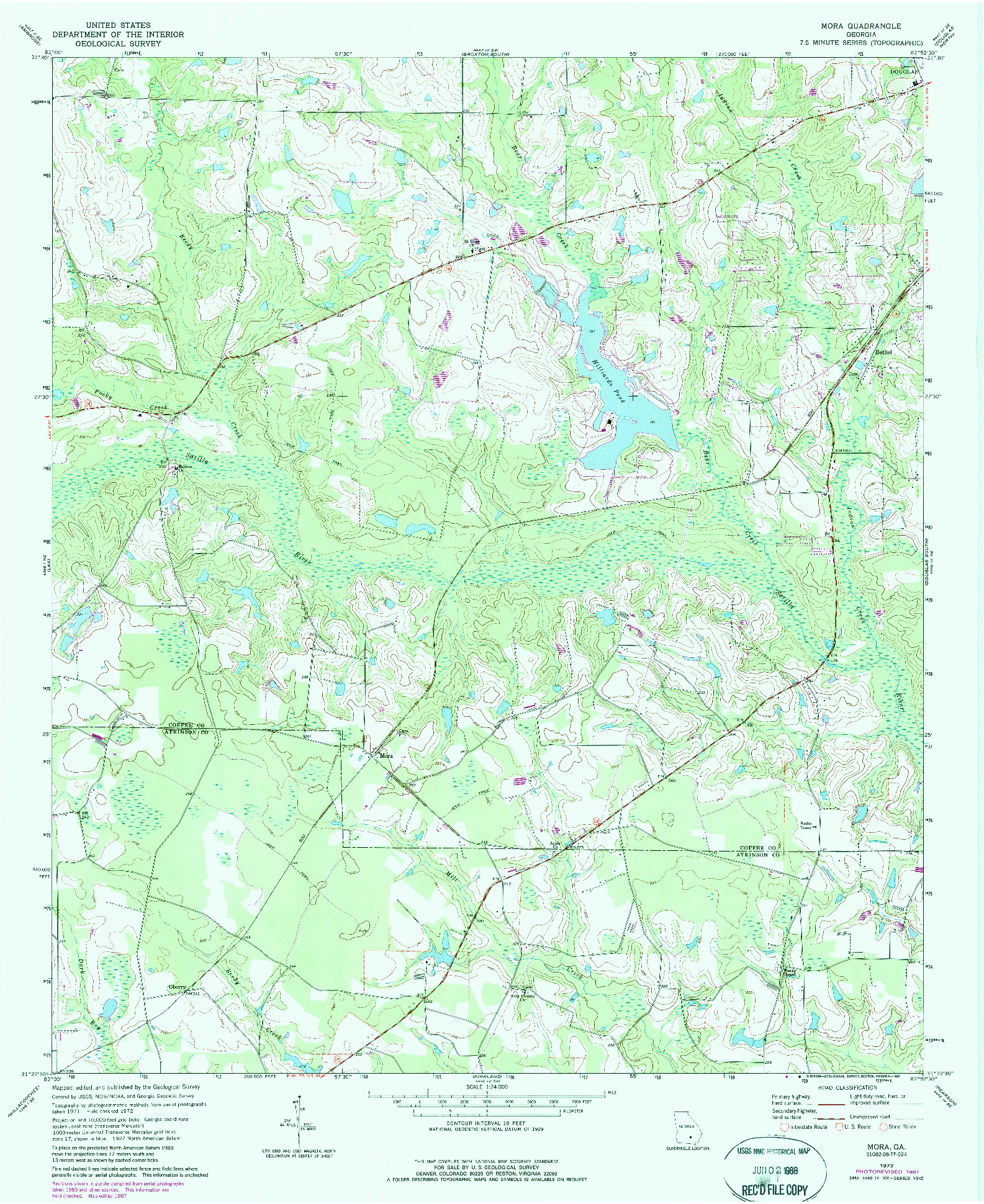 USGS 1:24000-SCALE QUADRANGLE FOR MORA, GA 1972
