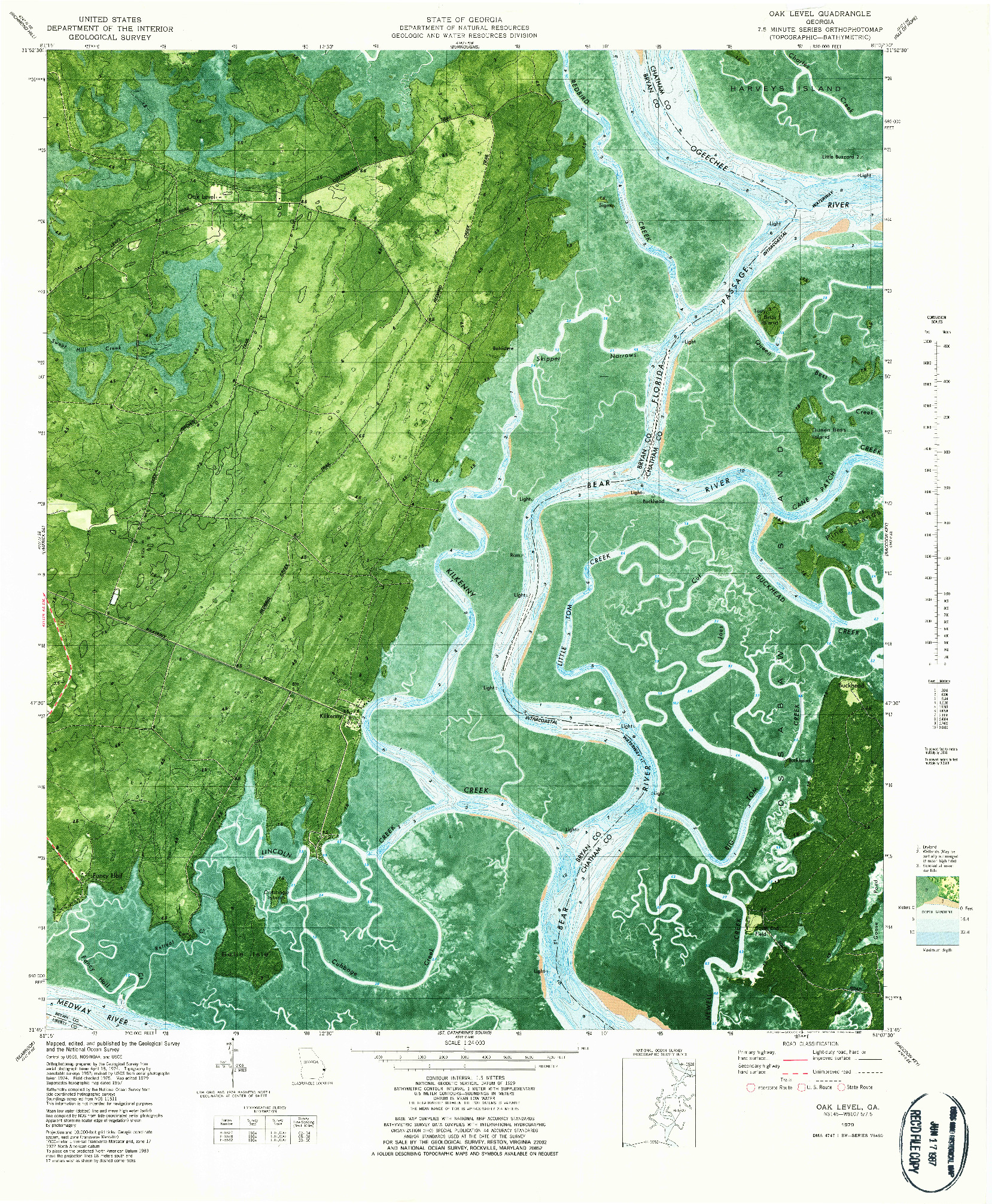 USGS 1:24000-SCALE QUADRANGLE FOR OAK LEVEL, GA 1979