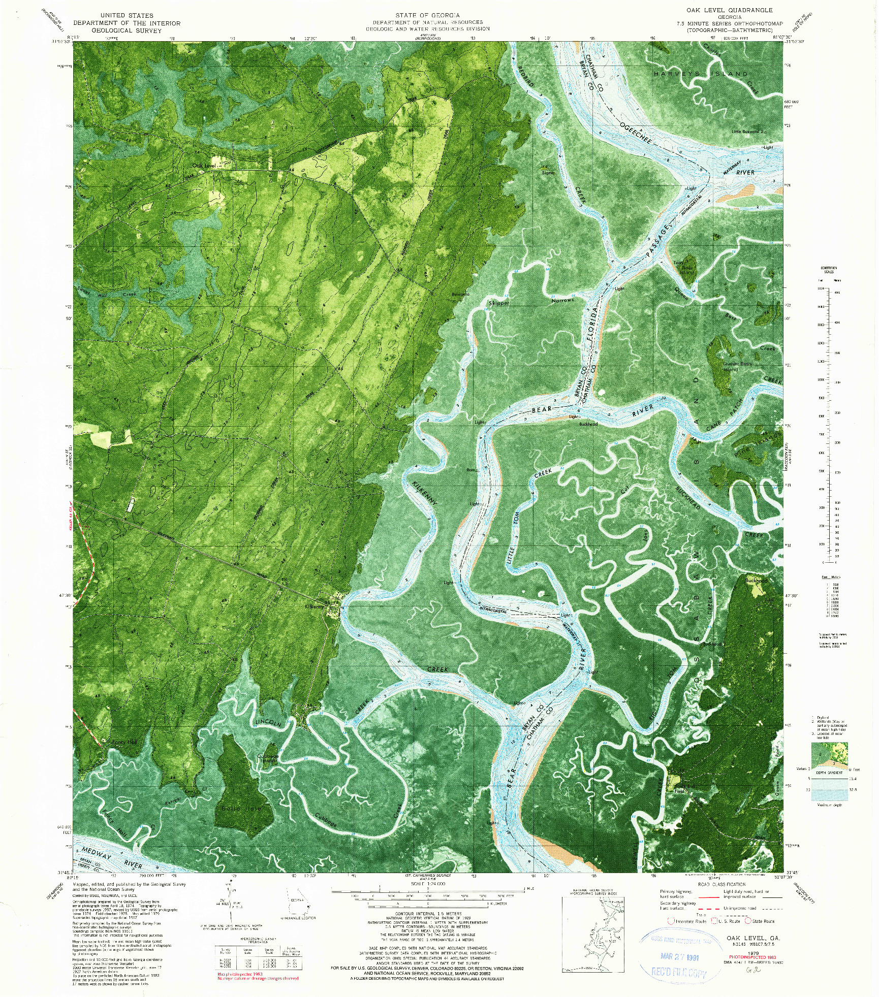 USGS 1:24000-SCALE QUADRANGLE FOR OAK LEVEL, GA 1979