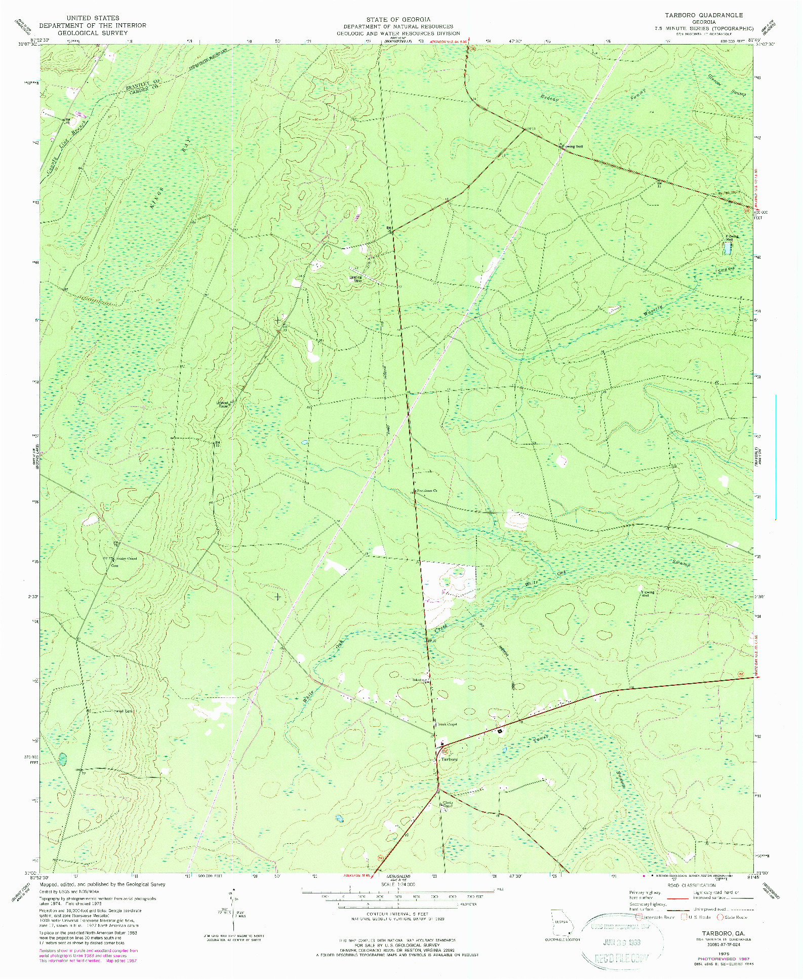 USGS 1:24000-SCALE QUADRANGLE FOR TARBORO, GA 1975