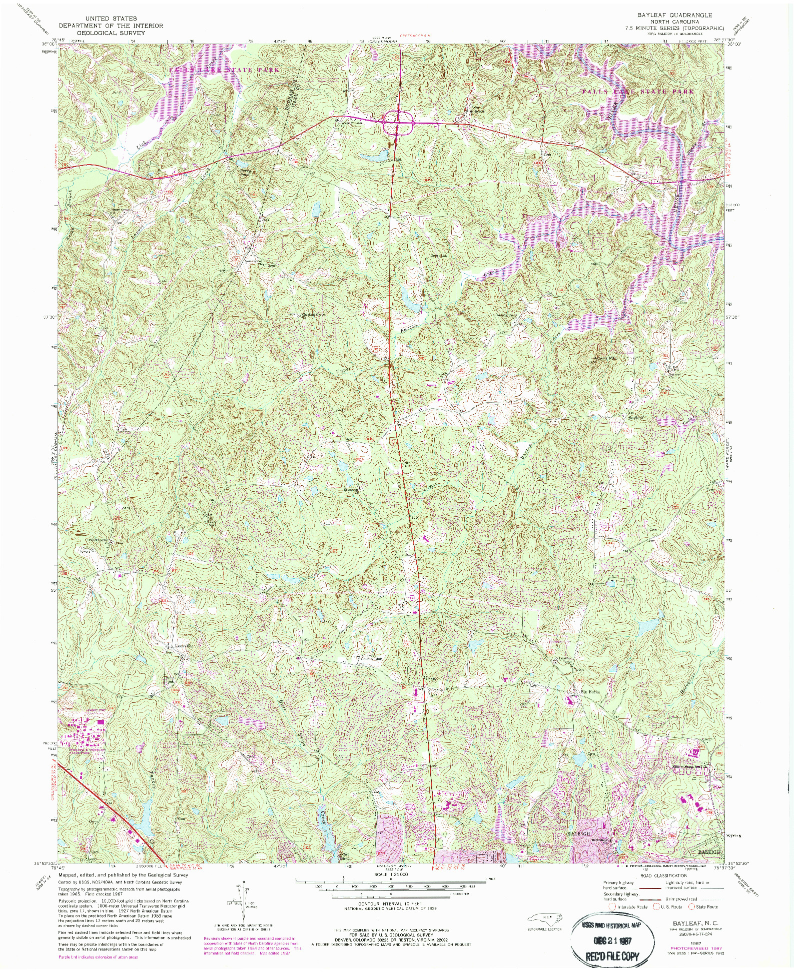 USGS 1:24000-SCALE QUADRANGLE FOR BAYLEAF, NC 1967