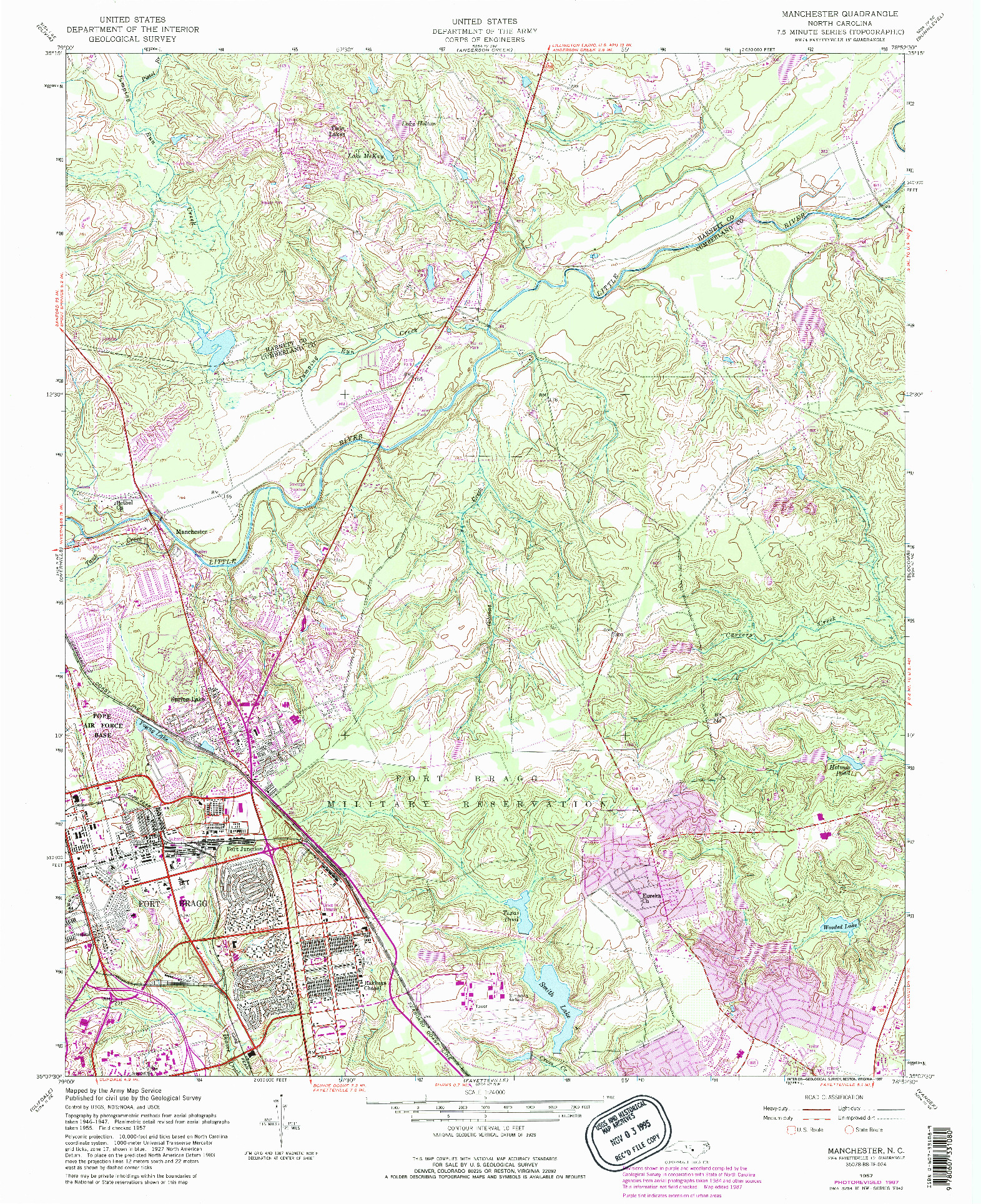 USGS 1:24000-SCALE QUADRANGLE FOR MANCHESTER, NC 1957