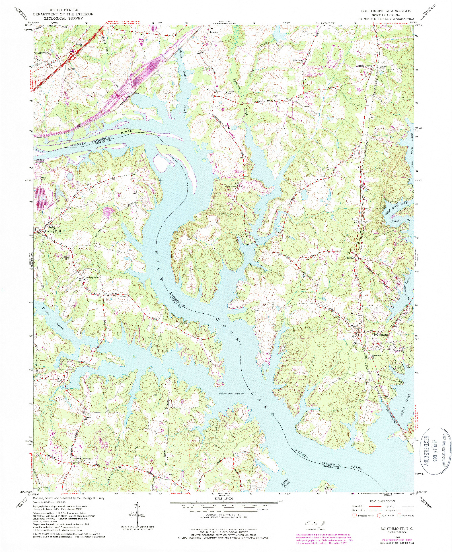 USGS 1:24000-SCALE QUADRANGLE FOR SOUTHMONT, NC 1962