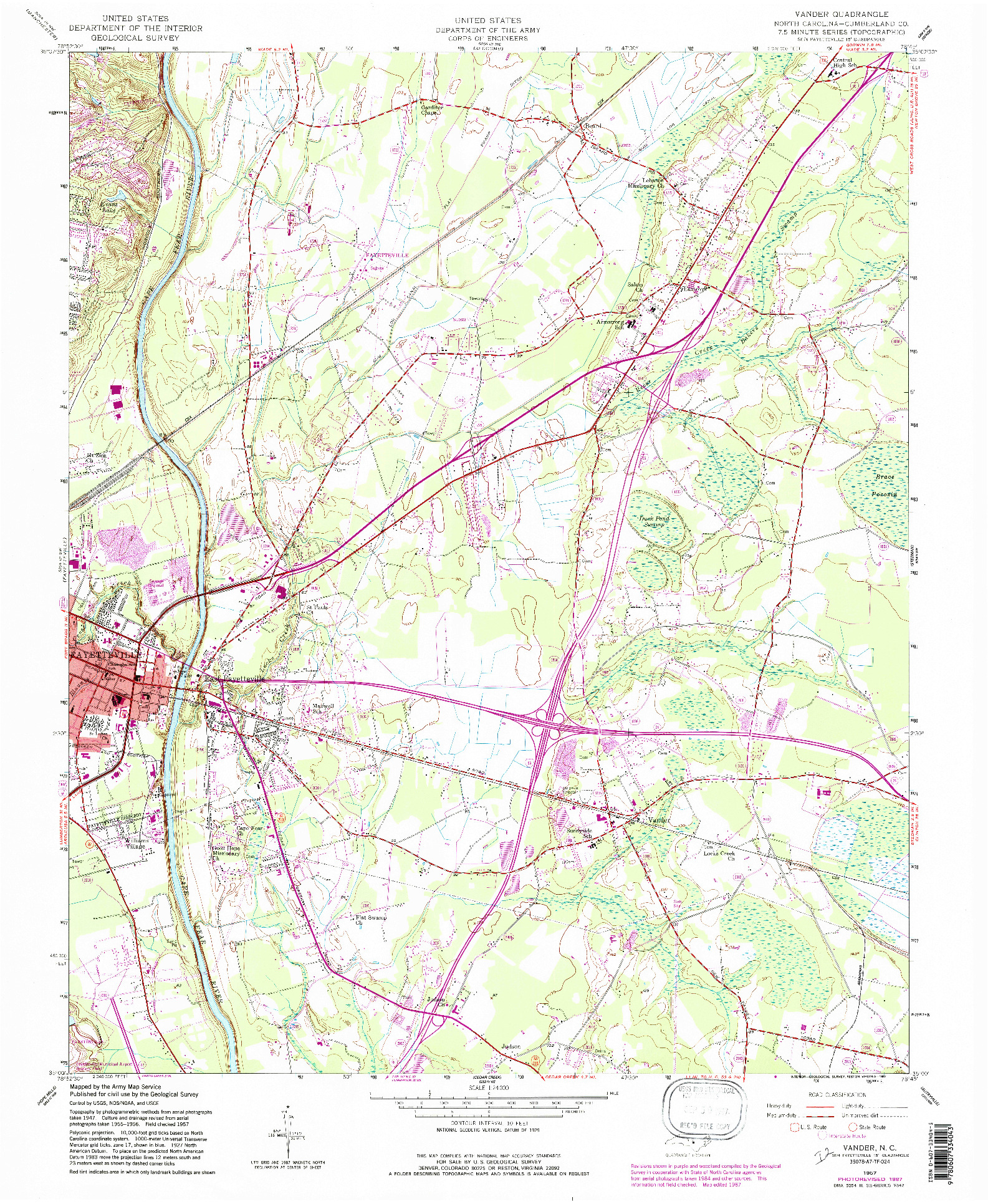 USGS 1:24000-SCALE QUADRANGLE FOR VANDER, NC 1957