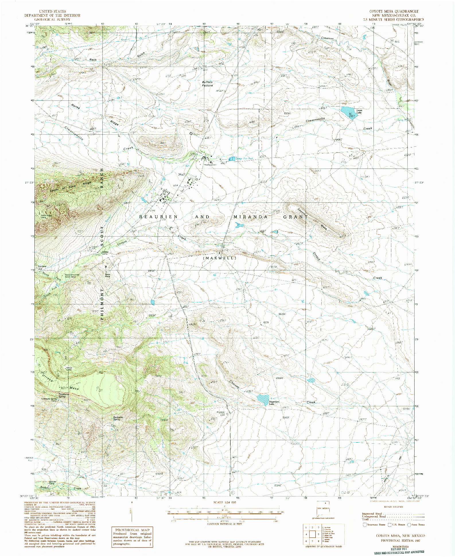 USGS 1:24000-SCALE QUADRANGLE FOR COYOTE MESA, NM 1987
