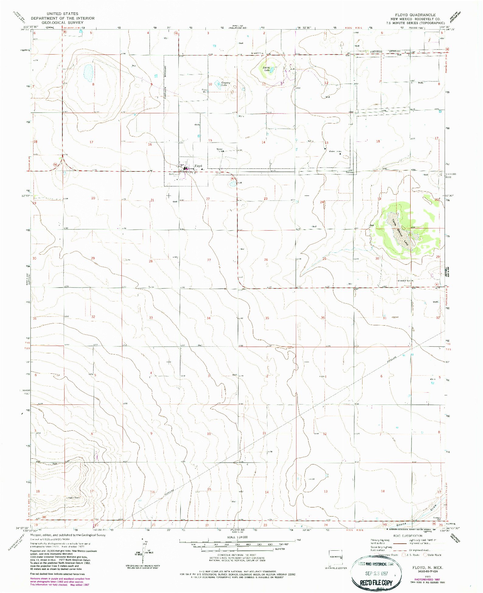 USGS 1:24000-SCALE QUADRANGLE FOR FLOYD, NM 1973
