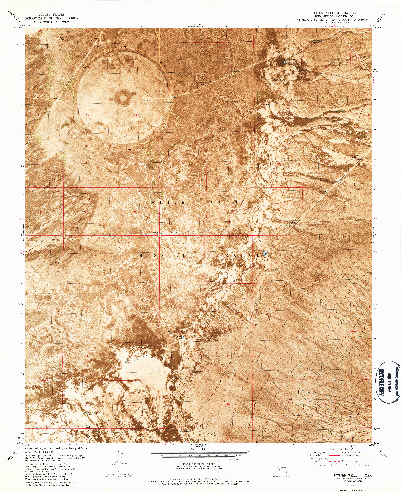 USGS 1:24000-SCALE QUADRANGLE FOR FOSTER WELL, NM 1981