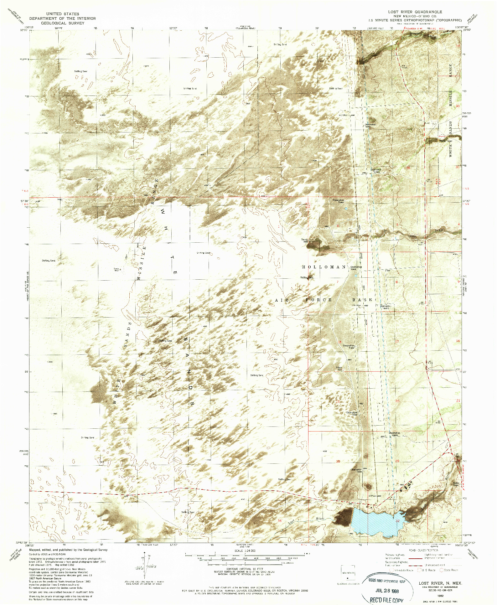 USGS 1:24000-SCALE QUADRANGLE FOR LOST RIVER, NM 1982