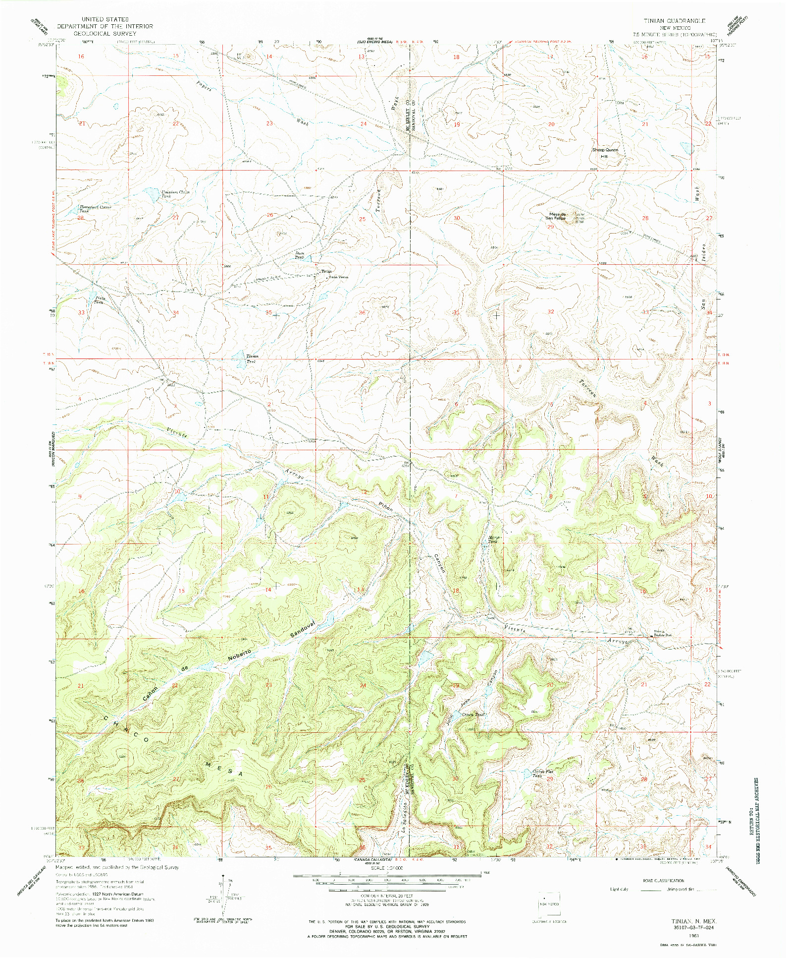 USGS 1:24000-SCALE QUADRANGLE FOR TINIAN, NM 1961