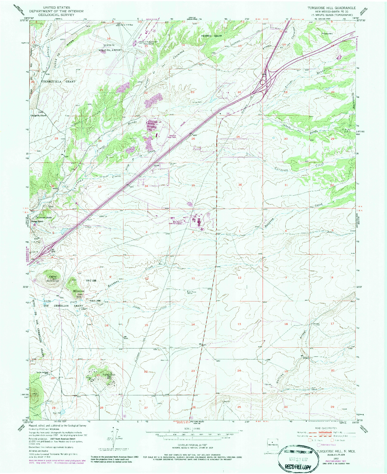 USGS 1:24000-SCALE QUADRANGLE FOR TURQUOISE HILL, NM 1951