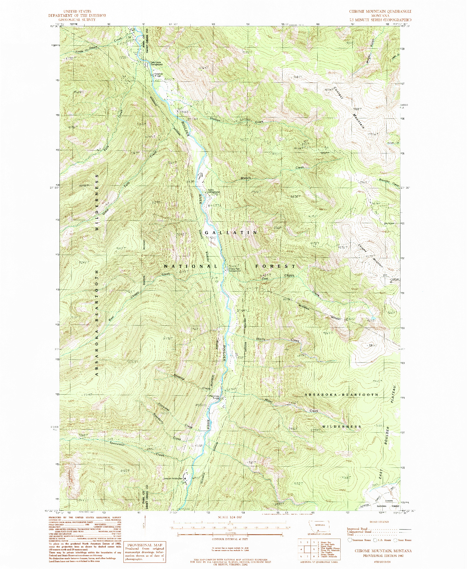 USGS 1:24000-SCALE QUADRANGLE FOR CHROME MOUNTAIN, MT 1987