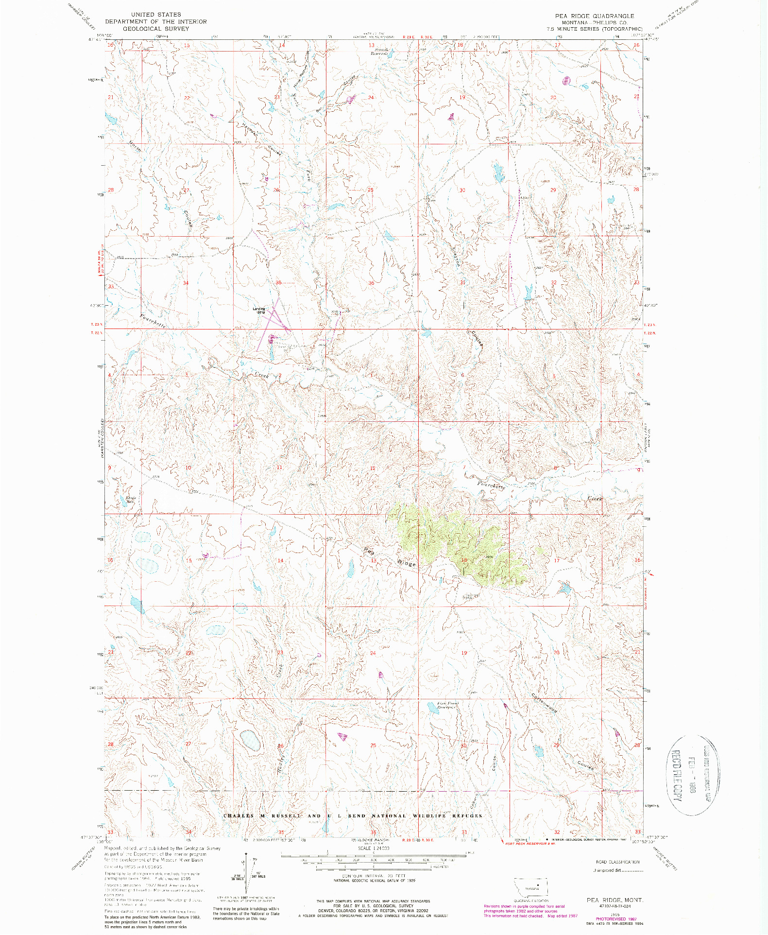 USGS 1:24000-SCALE QUADRANGLE FOR PEA RIDGE, MT 1965