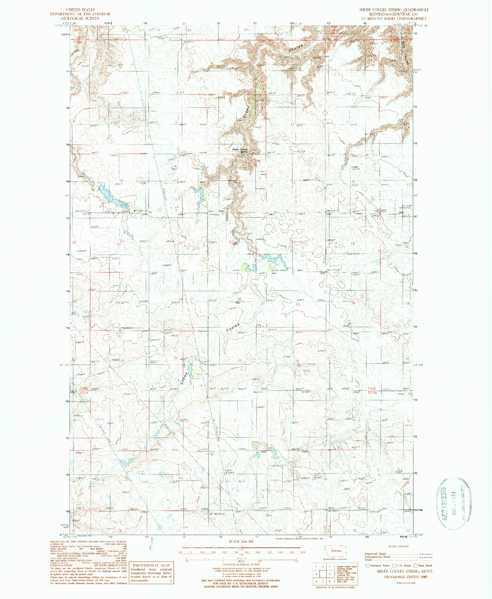 USGS 1:24000-SCALE QUADRANGLE FOR SHEEP COULEE SPRING, MT 1965