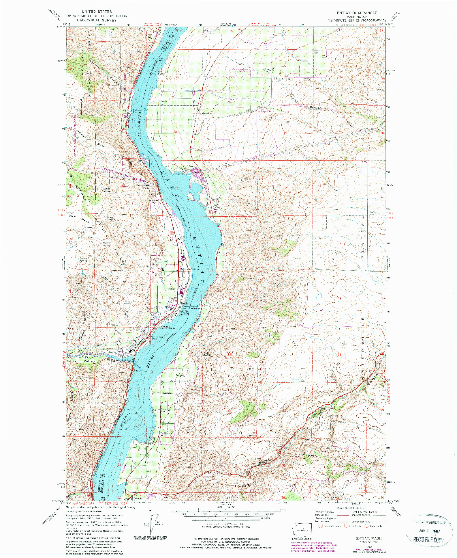 USGS 1:24000-SCALE QUADRANGLE FOR ENTIAT, WA 1968