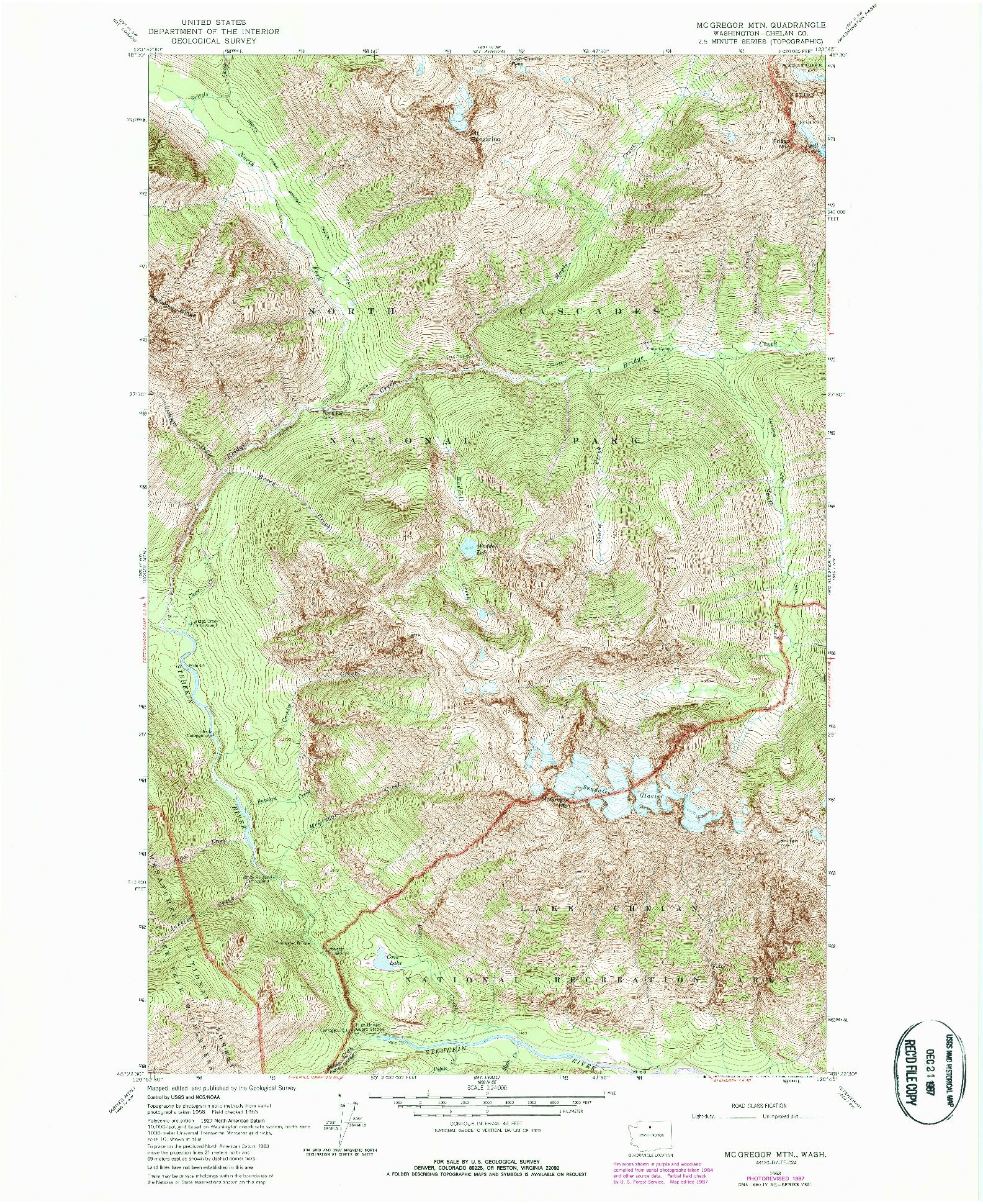 USGS 1:24000-SCALE QUADRANGLE FOR MC GREGOR MTN, WA 1963