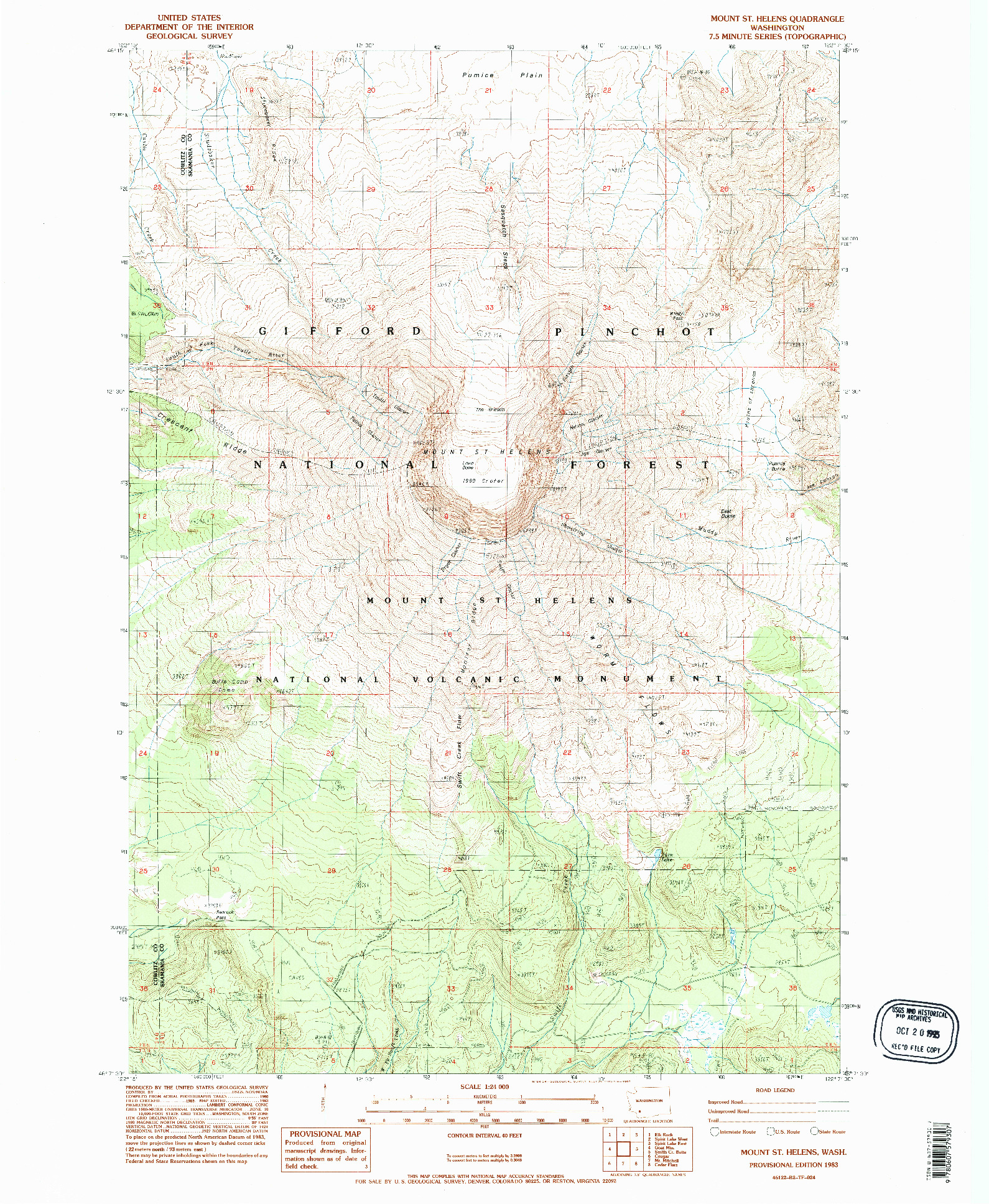 USGS 1:24000-SCALE QUADRANGLE FOR MOUNT ST. HELENS, WA 1983