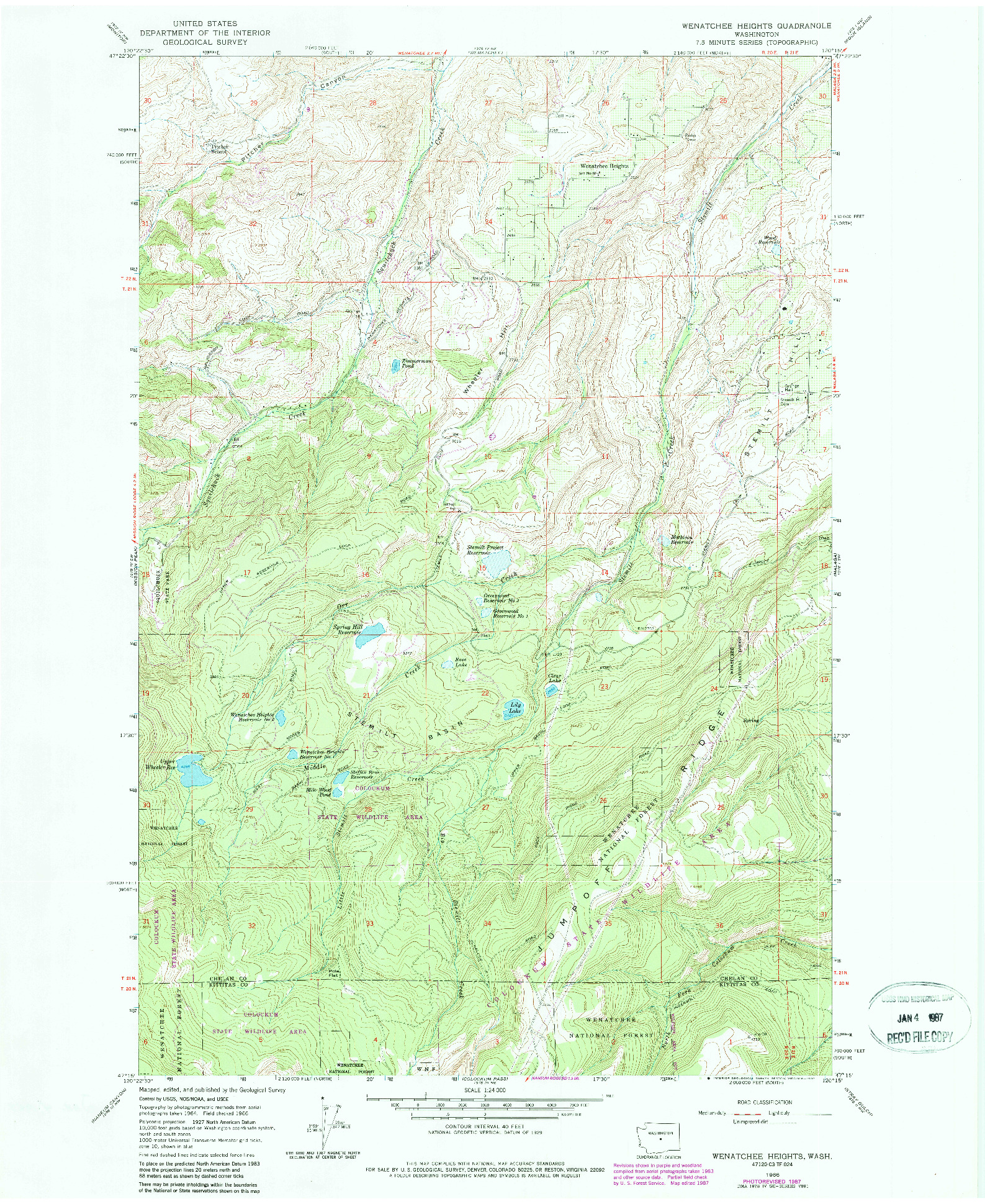 USGS 1:24000-SCALE QUADRANGLE FOR WENATCHEE HEIGHTS, WA 1966