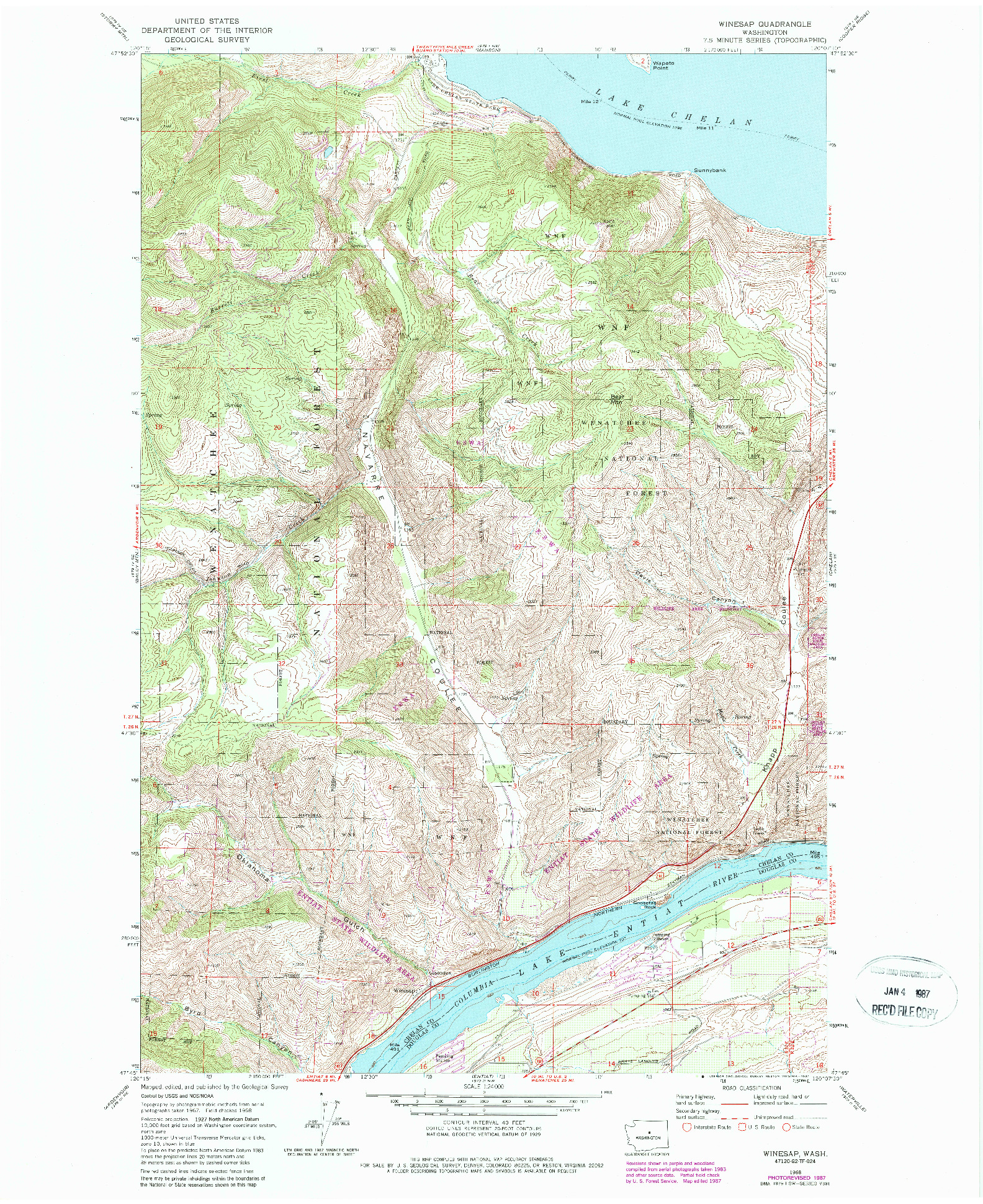 USGS 1:24000-SCALE QUADRANGLE FOR WINESAP, WA 1968