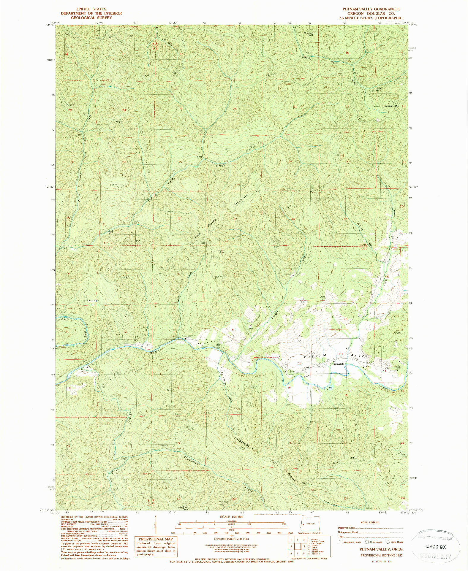 USGS 1:24000-SCALE QUADRANGLE FOR PUTNAM VALLEY, OR 1987