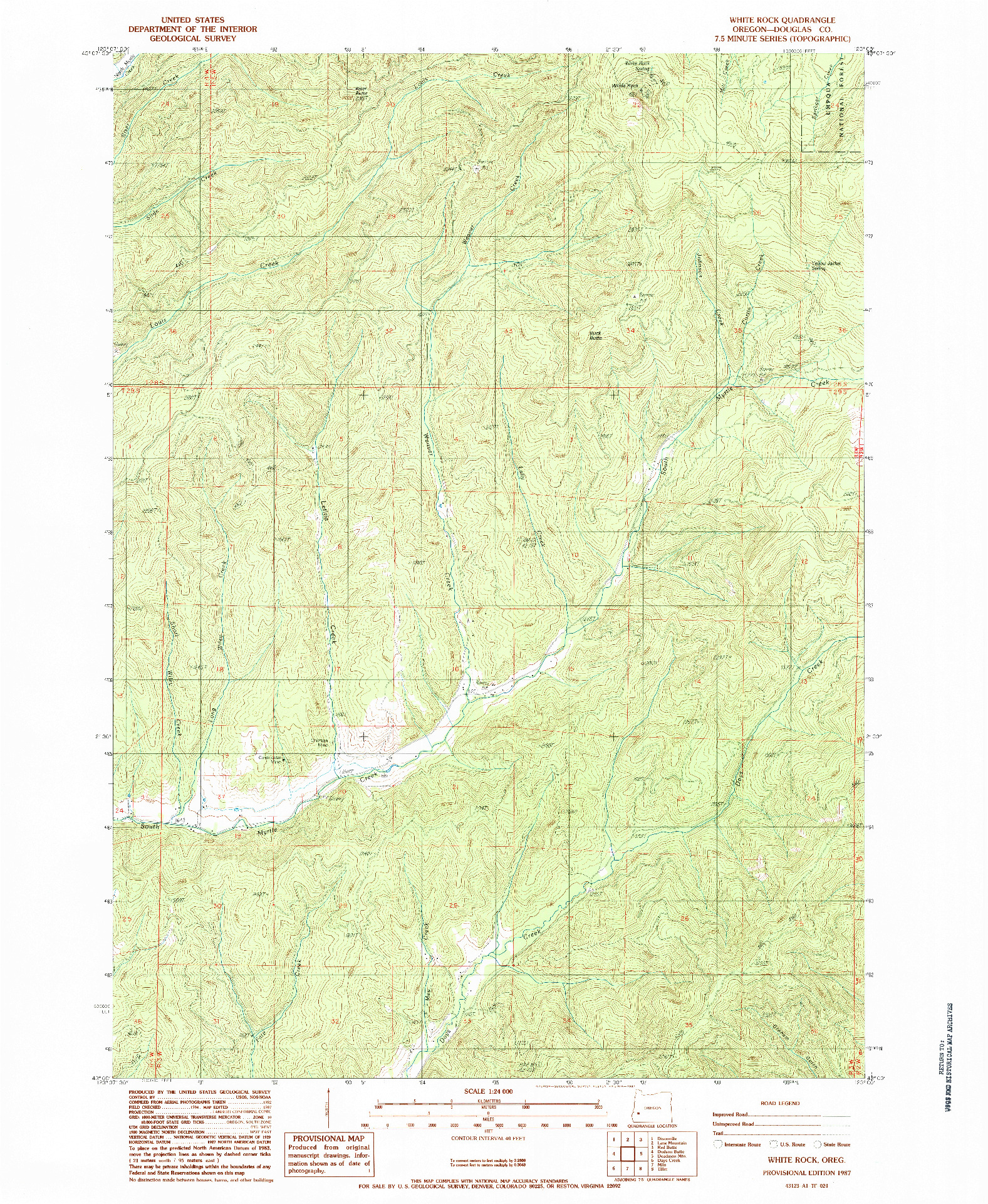 USGS 1:24000-SCALE QUADRANGLE FOR WHITE ROCK, OR 1987
