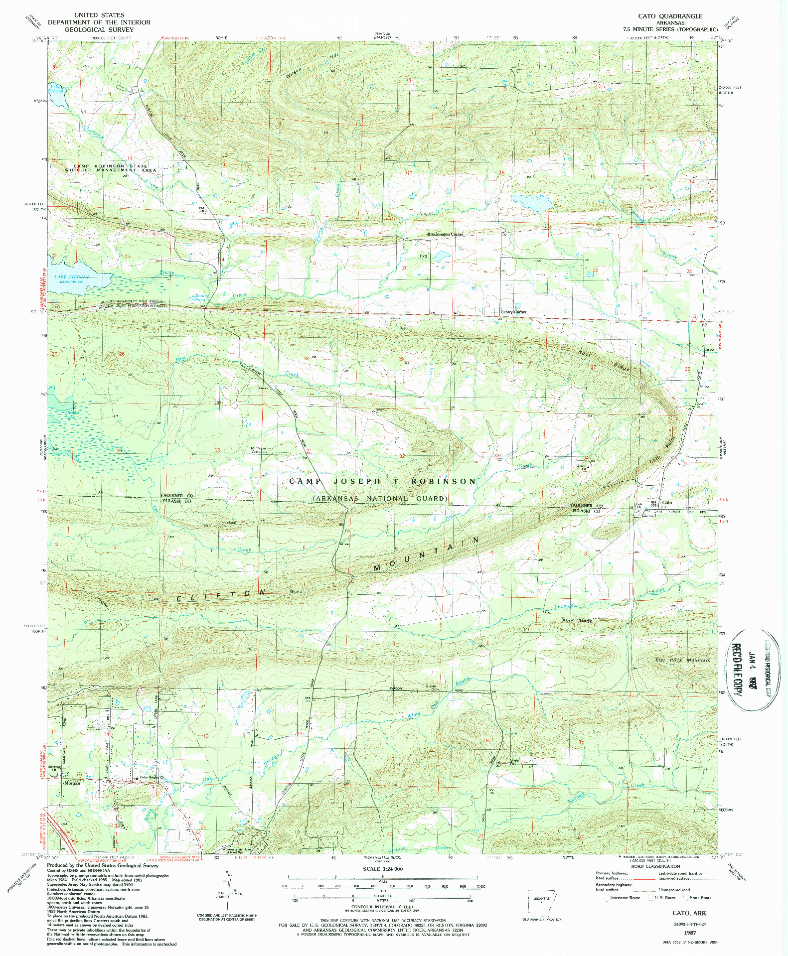 USGS 1:24000-SCALE QUADRANGLE FOR CATO, AR 1987
