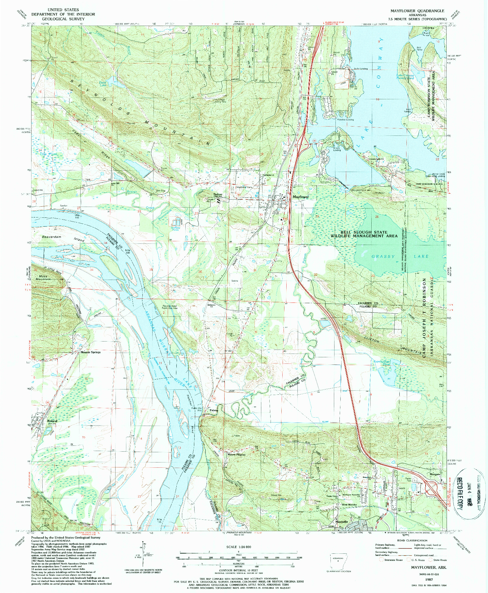 USGS 1:24000-SCALE QUADRANGLE FOR MAYFLOWER, AR 1987