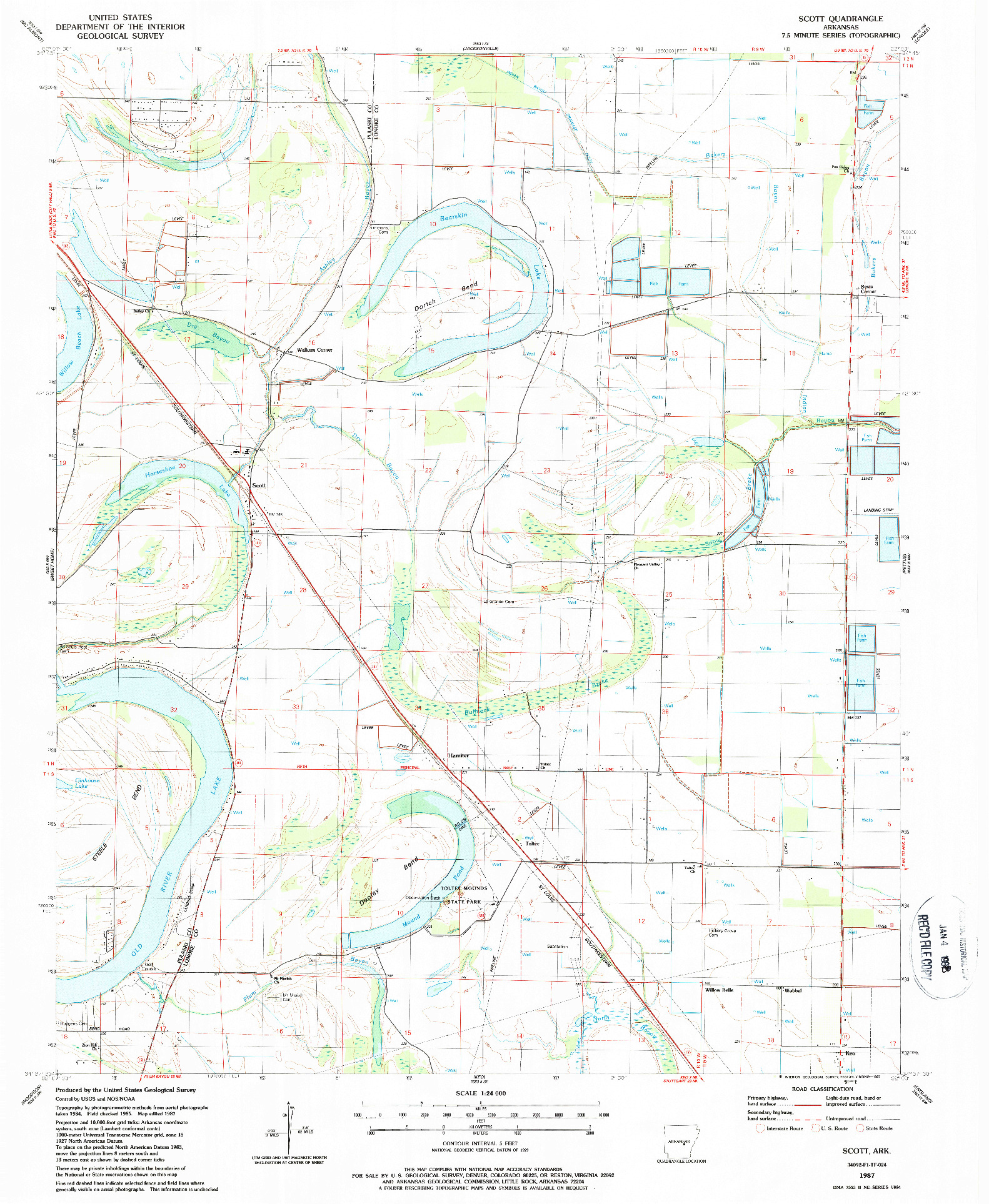 USGS 1:24000-SCALE QUADRANGLE FOR SCOTT, AR 1987