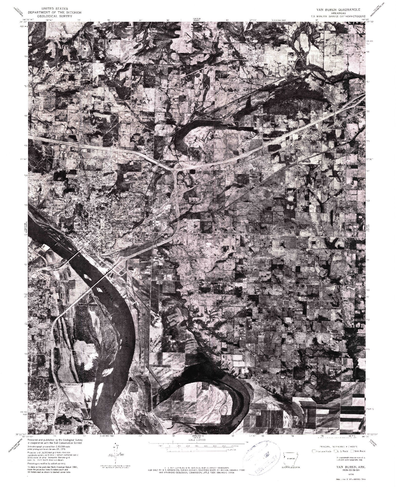 USGS 1:24000-SCALE QUADRANGLE FOR VAN BUREN, AR 1976