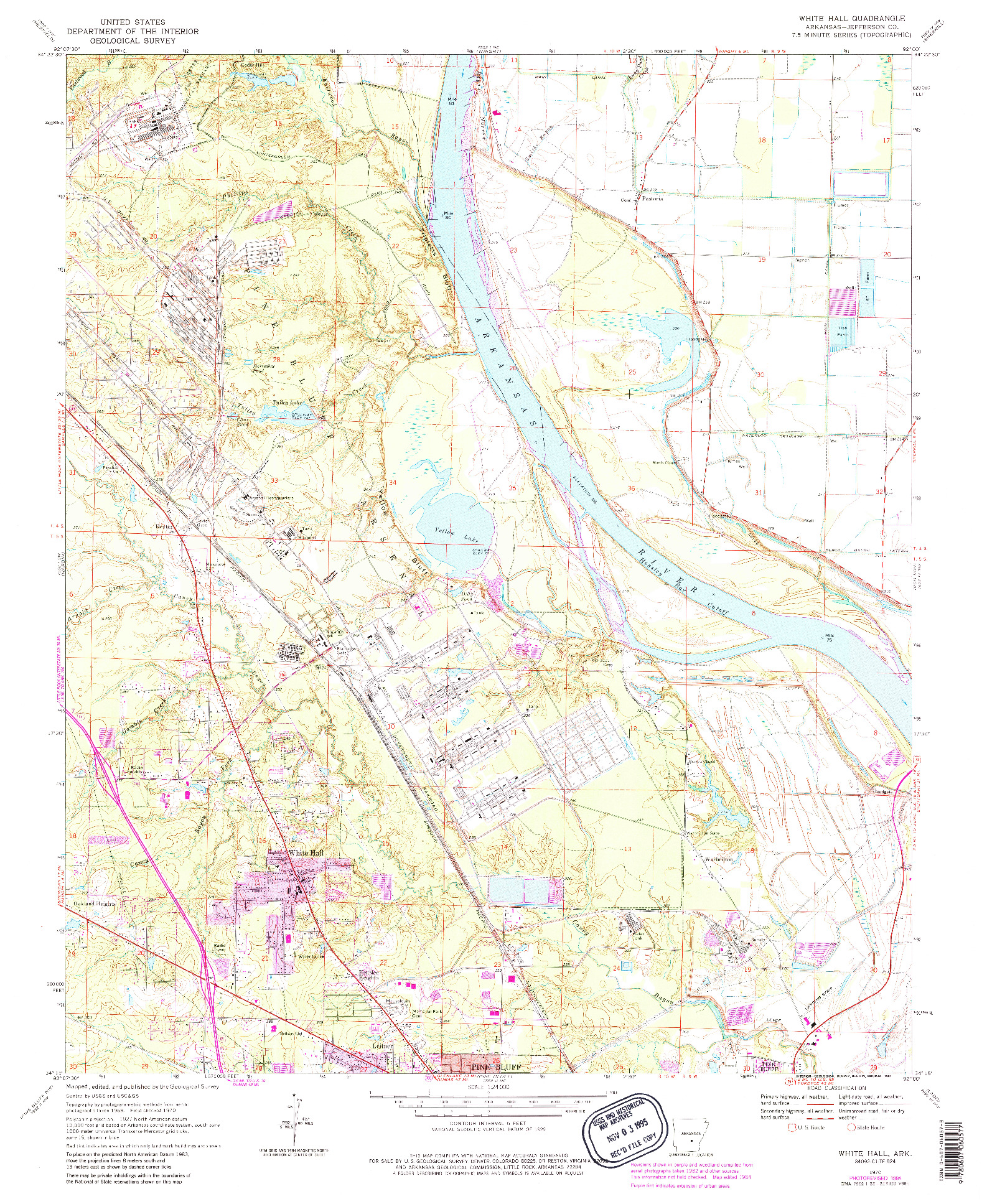 USGS 1:24000-SCALE QUADRANGLE FOR WHITE HALL, AR 1970