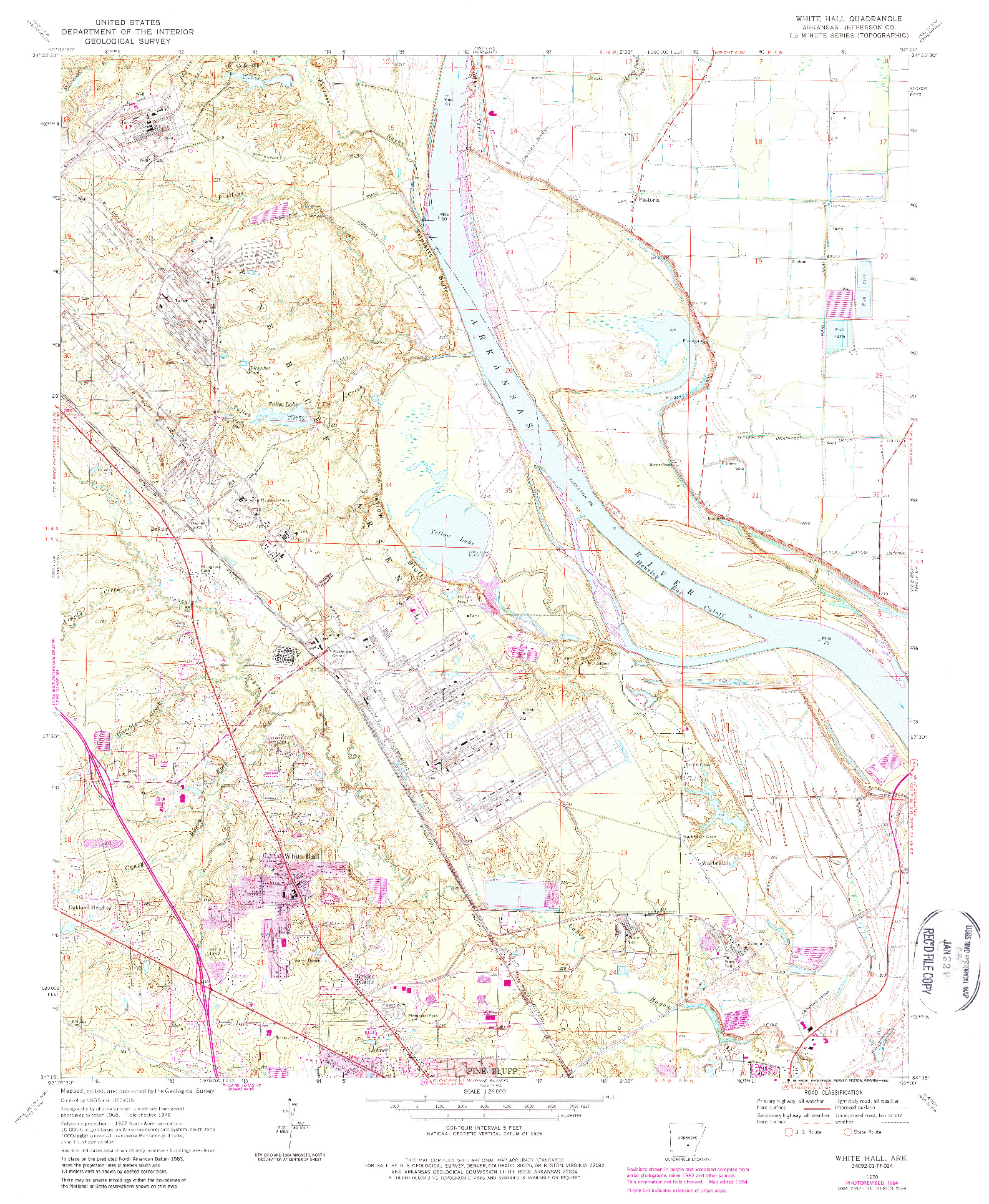 USGS 1:24000-SCALE QUADRANGLE FOR WHITE HALL, AR 1970