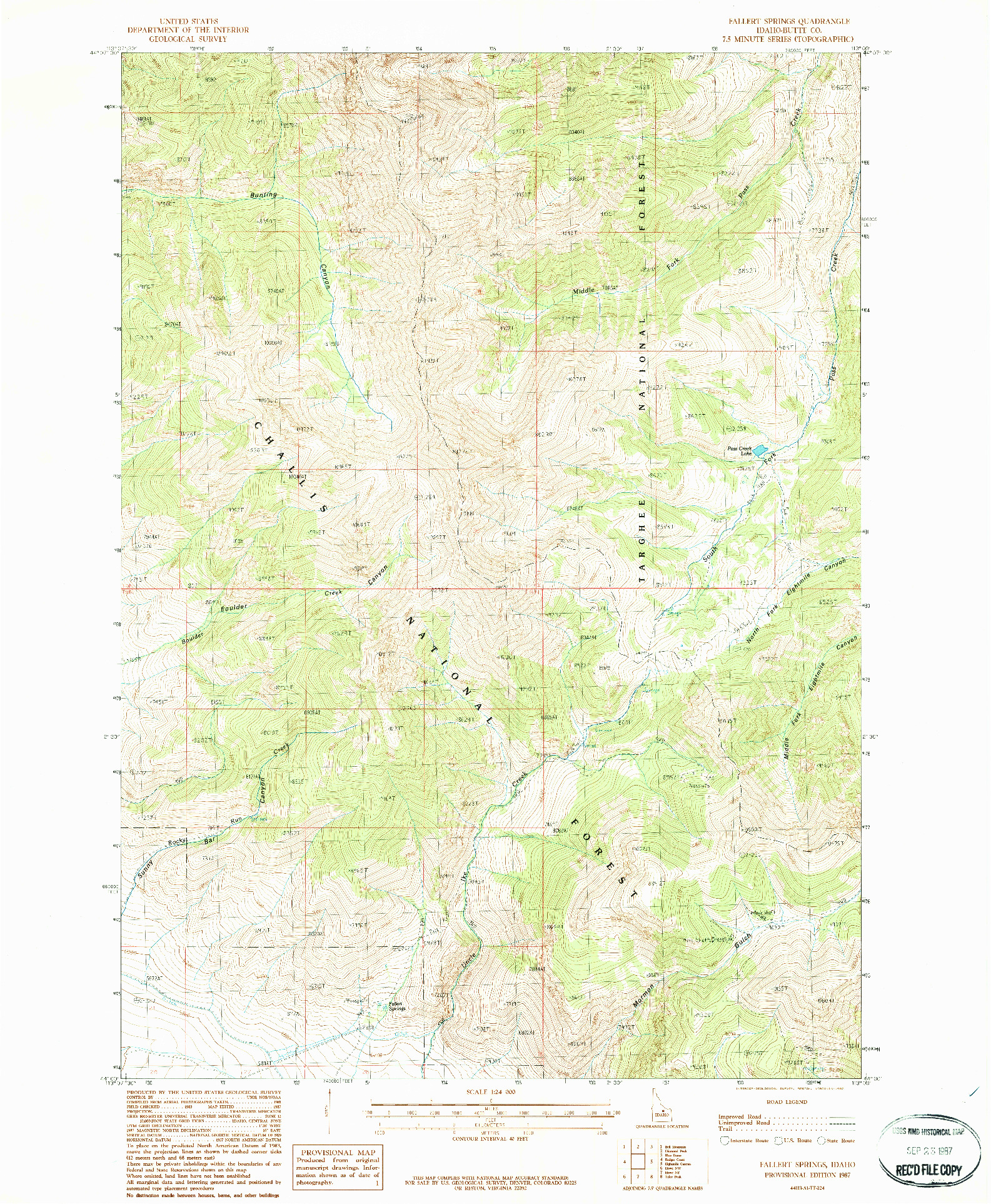 USGS 1:24000-SCALE QUADRANGLE FOR FALLERT SPRINGS, ID 1987