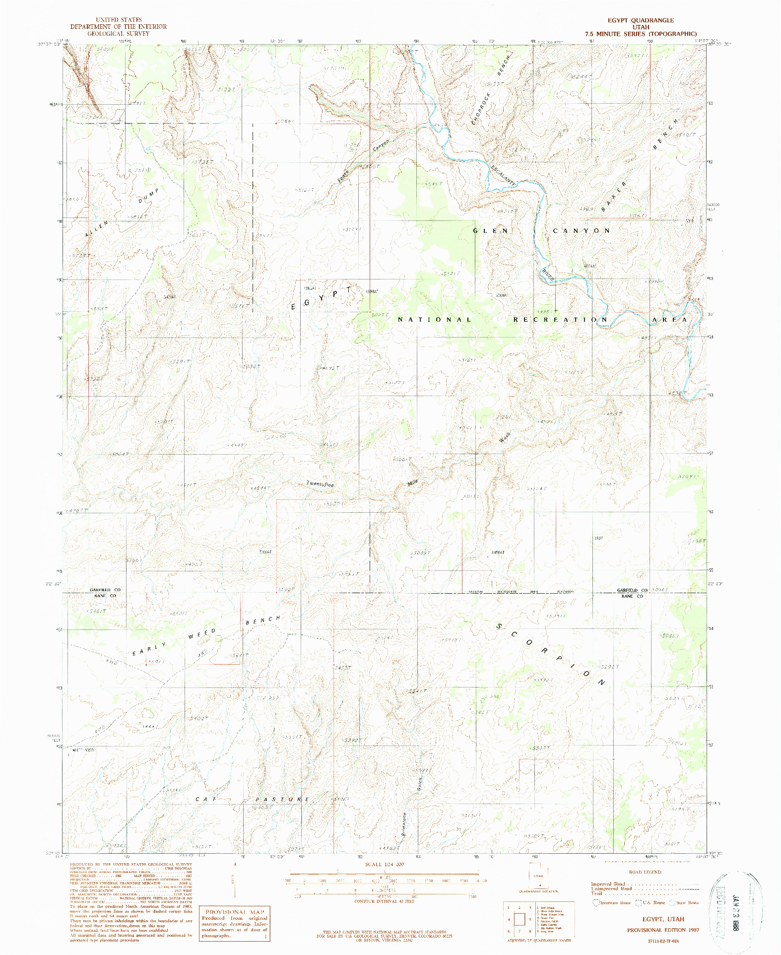 USGS 1:24000-SCALE QUADRANGLE FOR EGYPT, UT 1987