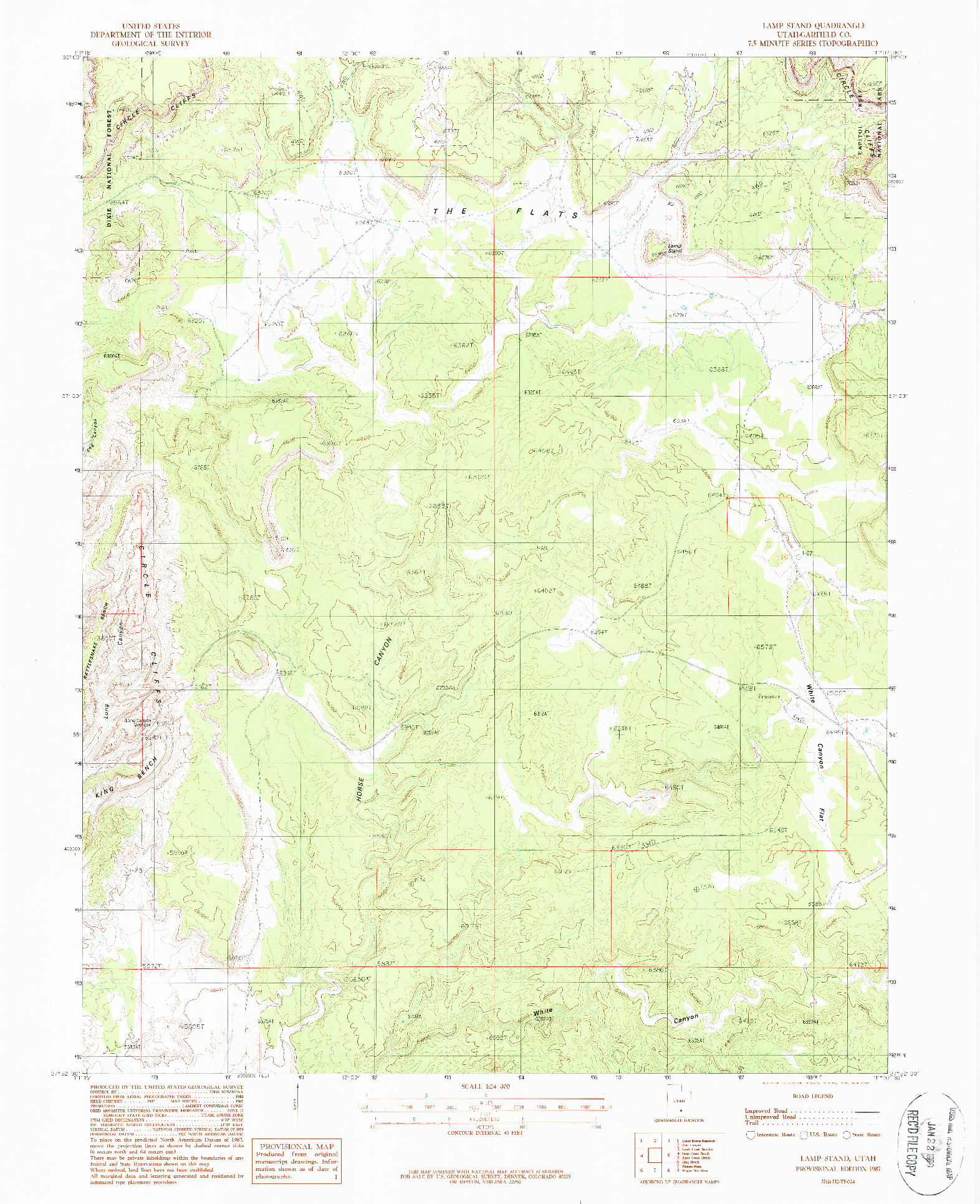 USGS 1:24000-SCALE QUADRANGLE FOR LAMP STAND, UT 1987