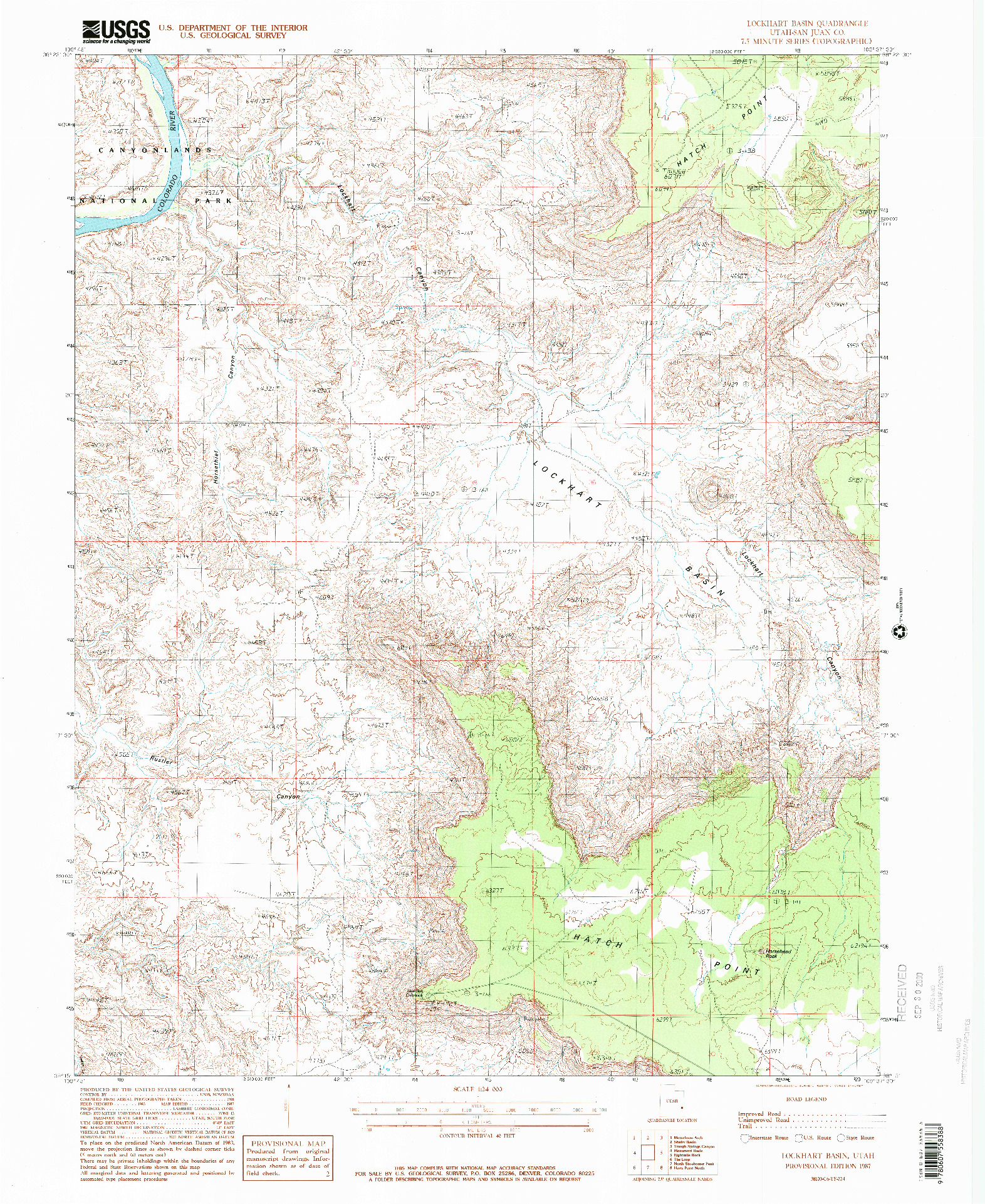 USGS 1:24000-SCALE QUADRANGLE FOR LOCKHART BASIN, UT 1987