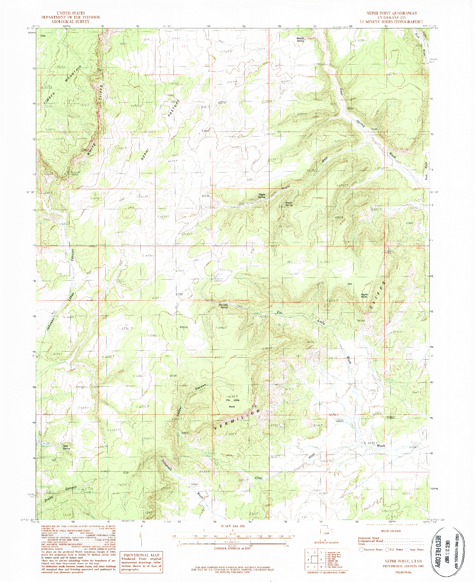 USGS 1:24000-SCALE QUADRANGLE FOR NEPHI POINT, UT 1987