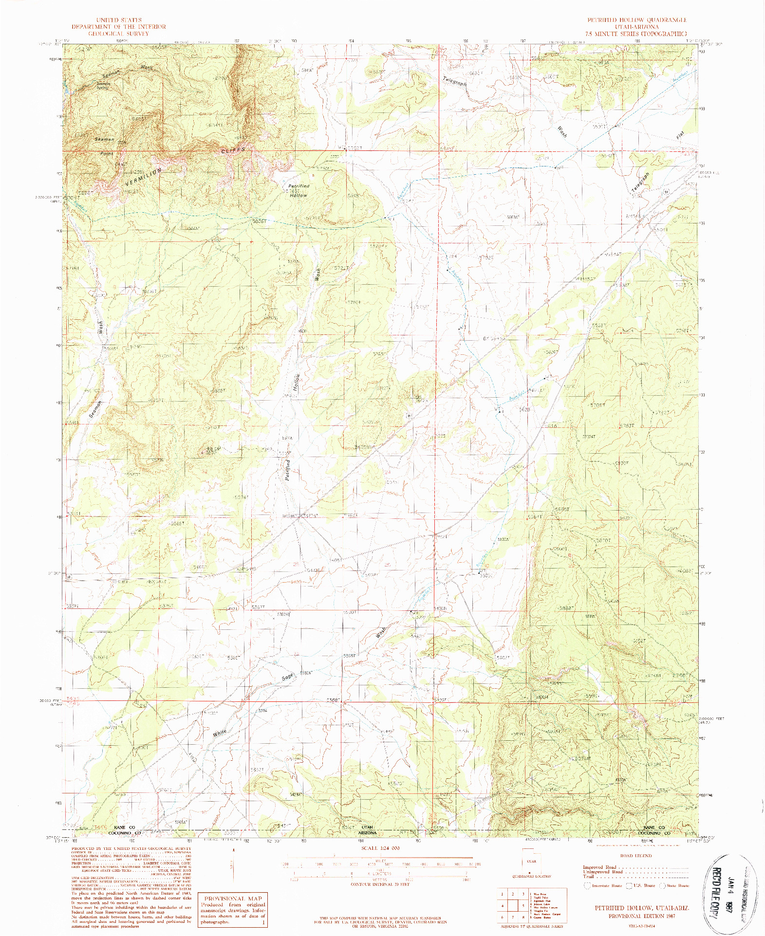 USGS 1:24000-SCALE QUADRANGLE FOR PETRIFIED HOLLOW, UT 1987