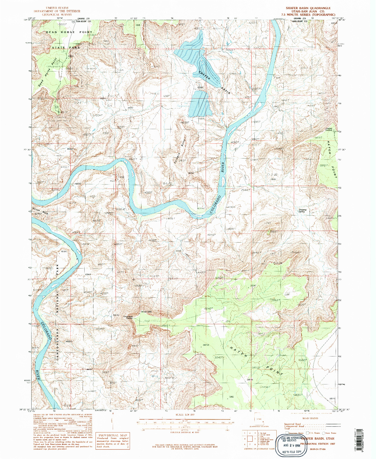 USGS 1:24000-SCALE QUADRANGLE FOR SHAFER BASIN, UT 1987
